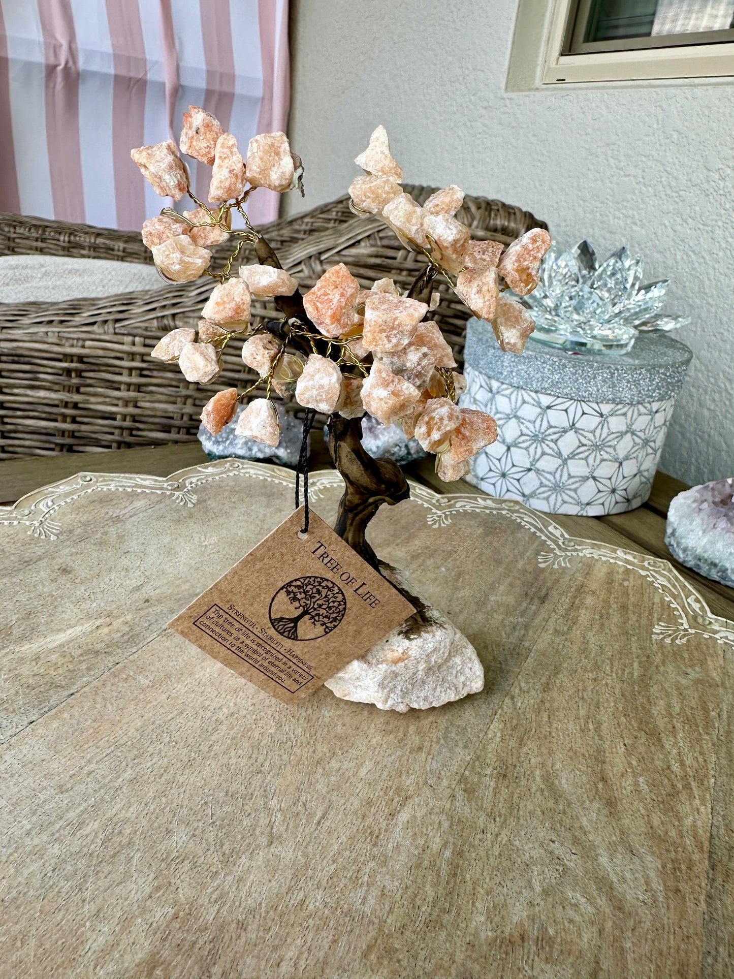 Orange Calcite Tree of Life - Energizing Crystal Decor for Harmony and Creativity in Your Living and Work Spaces