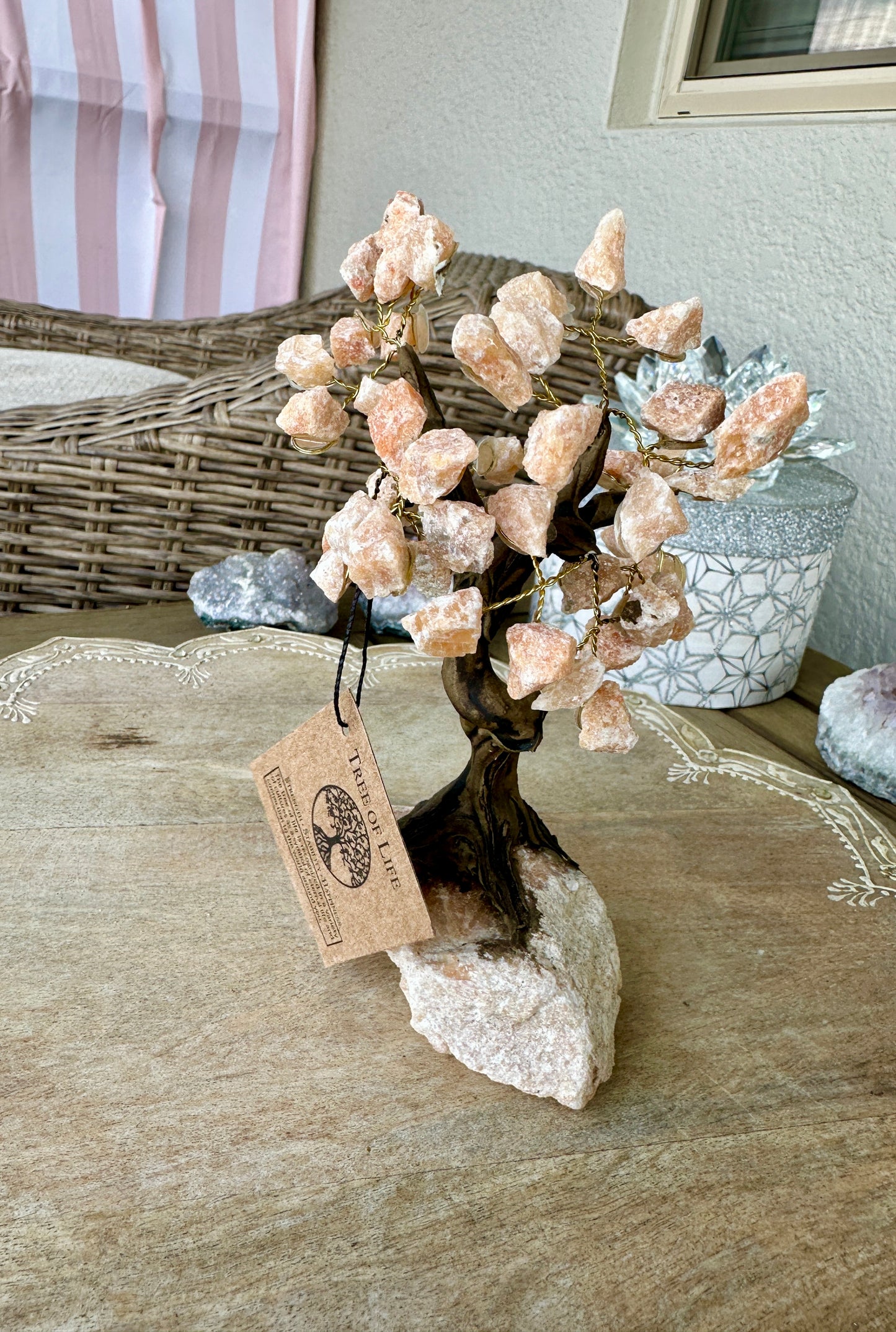 Orange Calcite Tree of Life - Energizing Crystal Decor for Harmony and Creativity in Your Living and Work Spaces