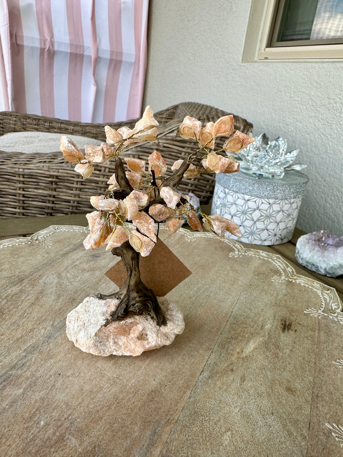 Orange Calcite Tree of Life - Energizing Crystal Decor for Harmony and Creativity in Your Living and Work Spaces