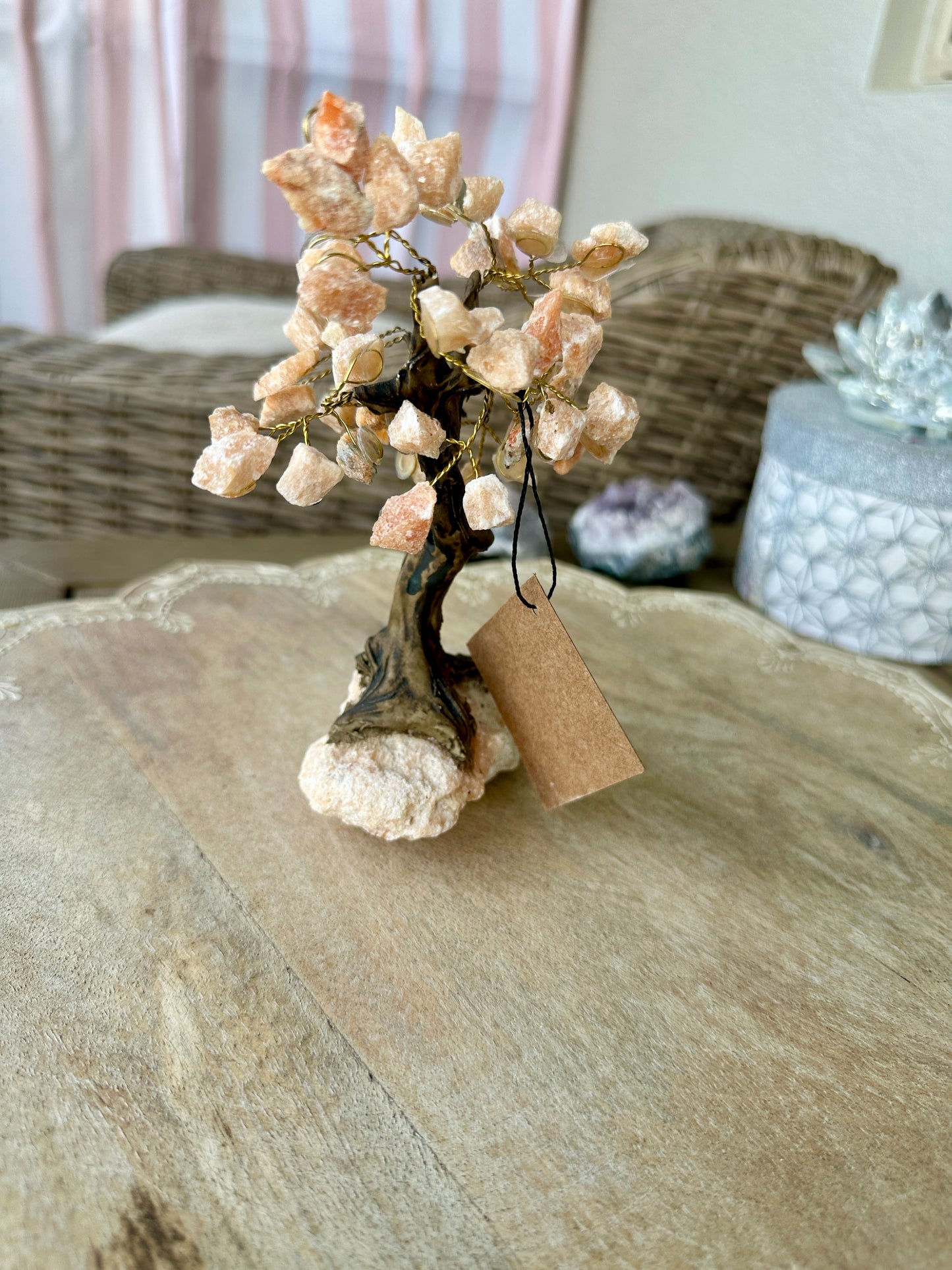 Orange Calcite Tree of Life - Energizing Crystal Decor for Harmony and Creativity in Your Living and Work Spaces