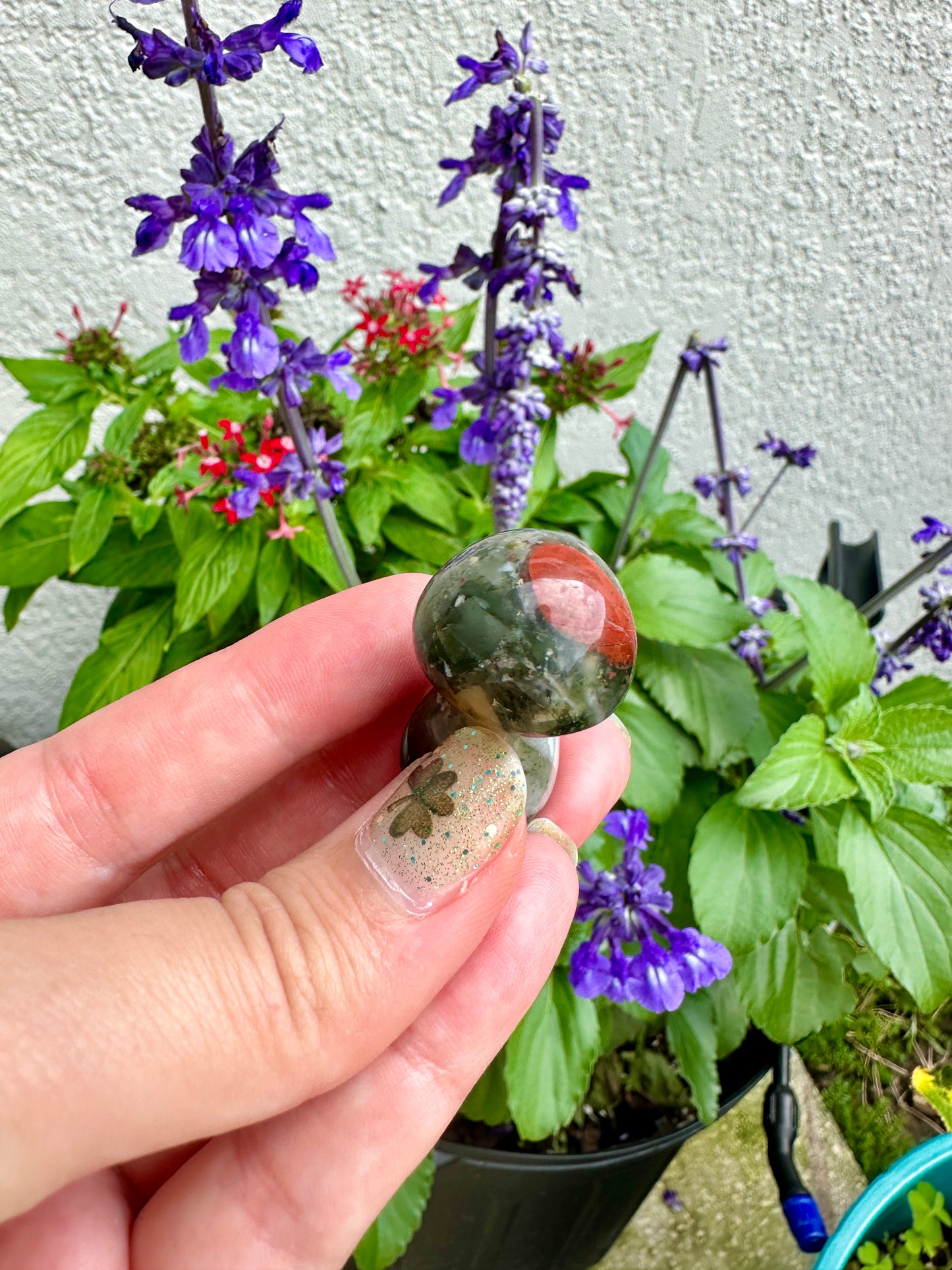 African Bloodstone Mushroom Carving - Infuse Your Space with Strength and Healing, Ideal for Decor and Spiritual Work