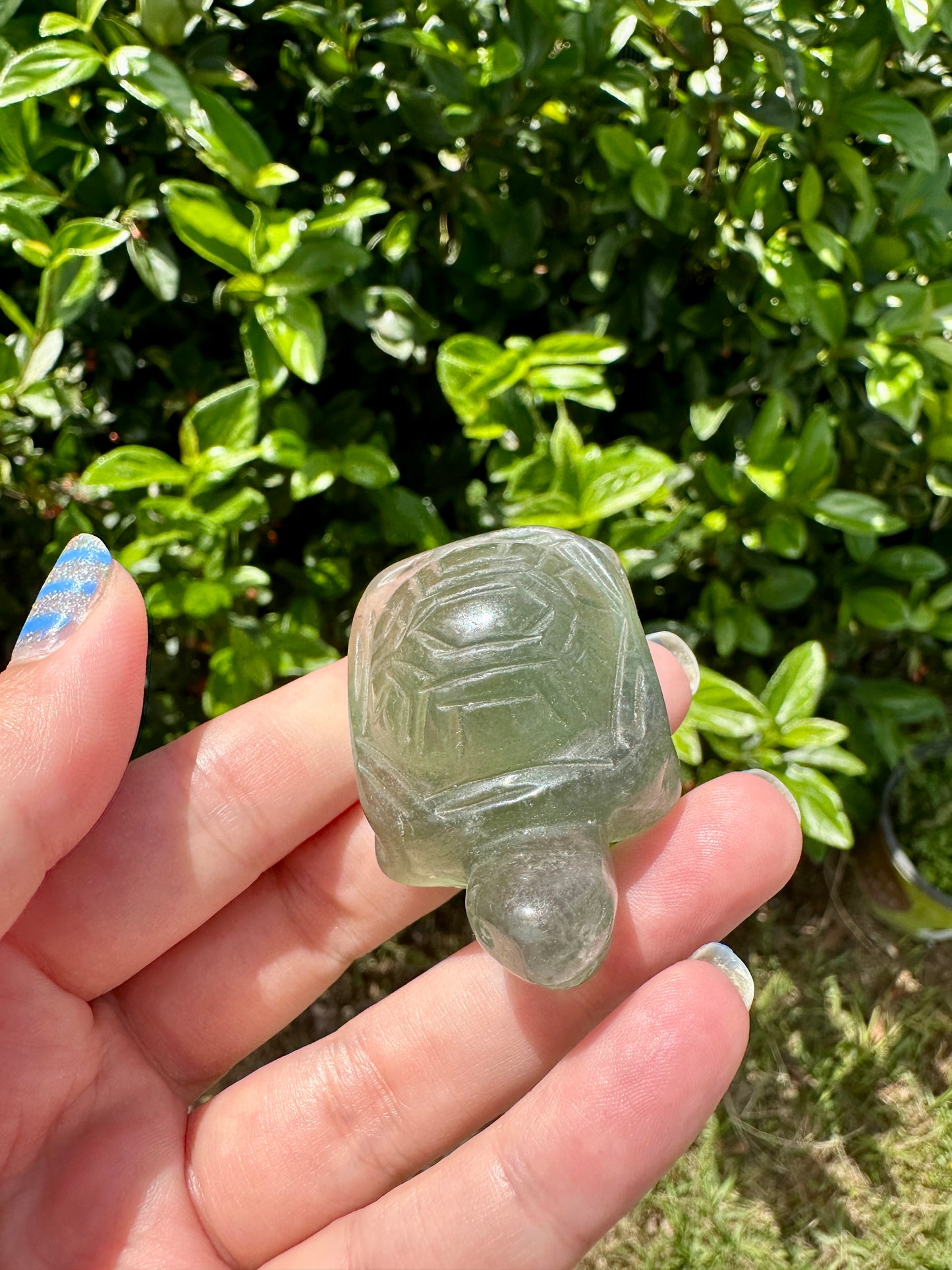 Fluorite Turtle Carving - Handcrafted Gemstone Sculpture for Healing & Protection, Unique Crystal Turtle Decor, Serene Energy Companion