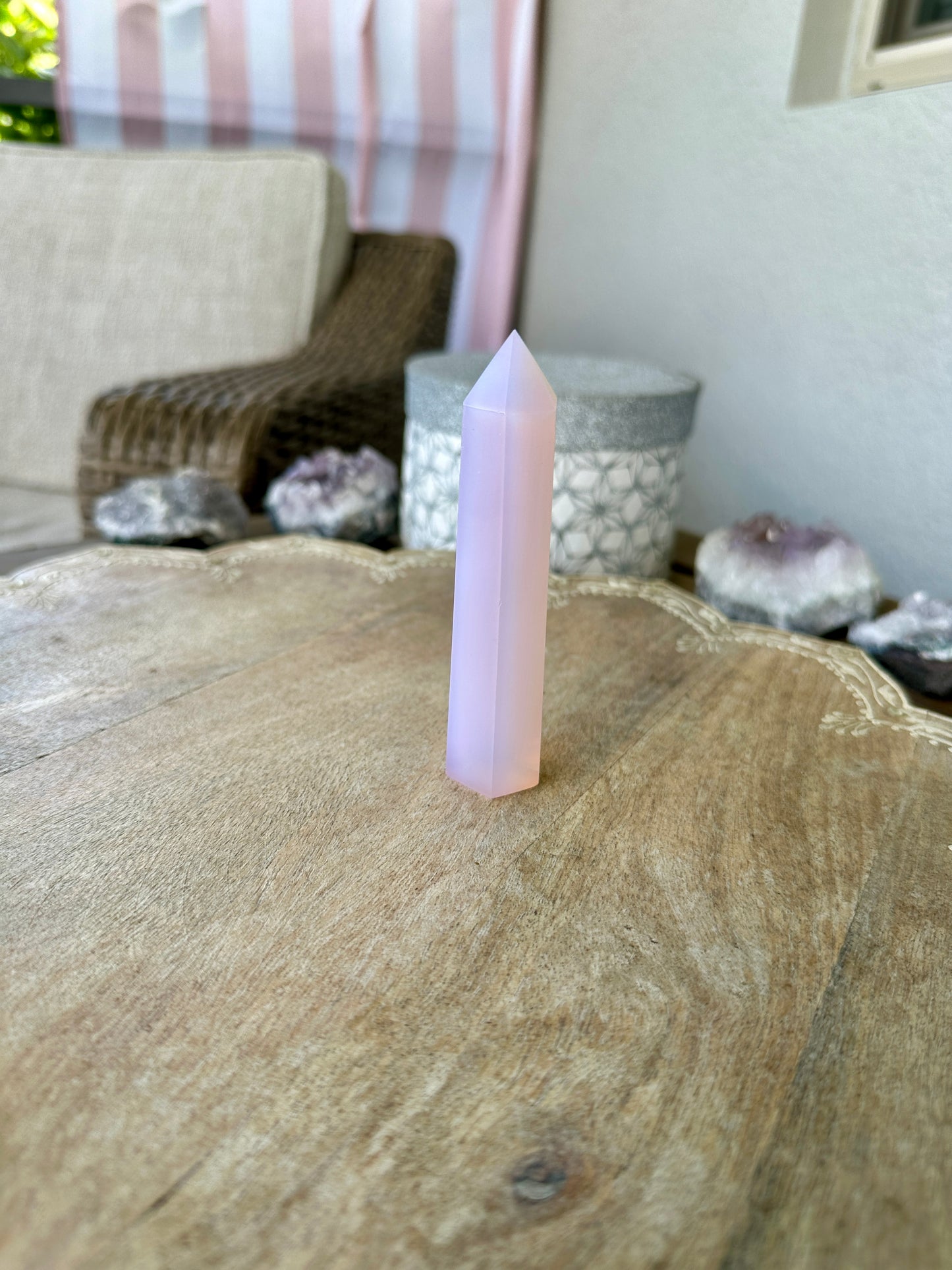 Gorgeous Pink Opalite Tower for Energy Healing & Meditation - Enhance Your Space with Radiant Crystal Decor, Perfect Gift for Crystal Lovers