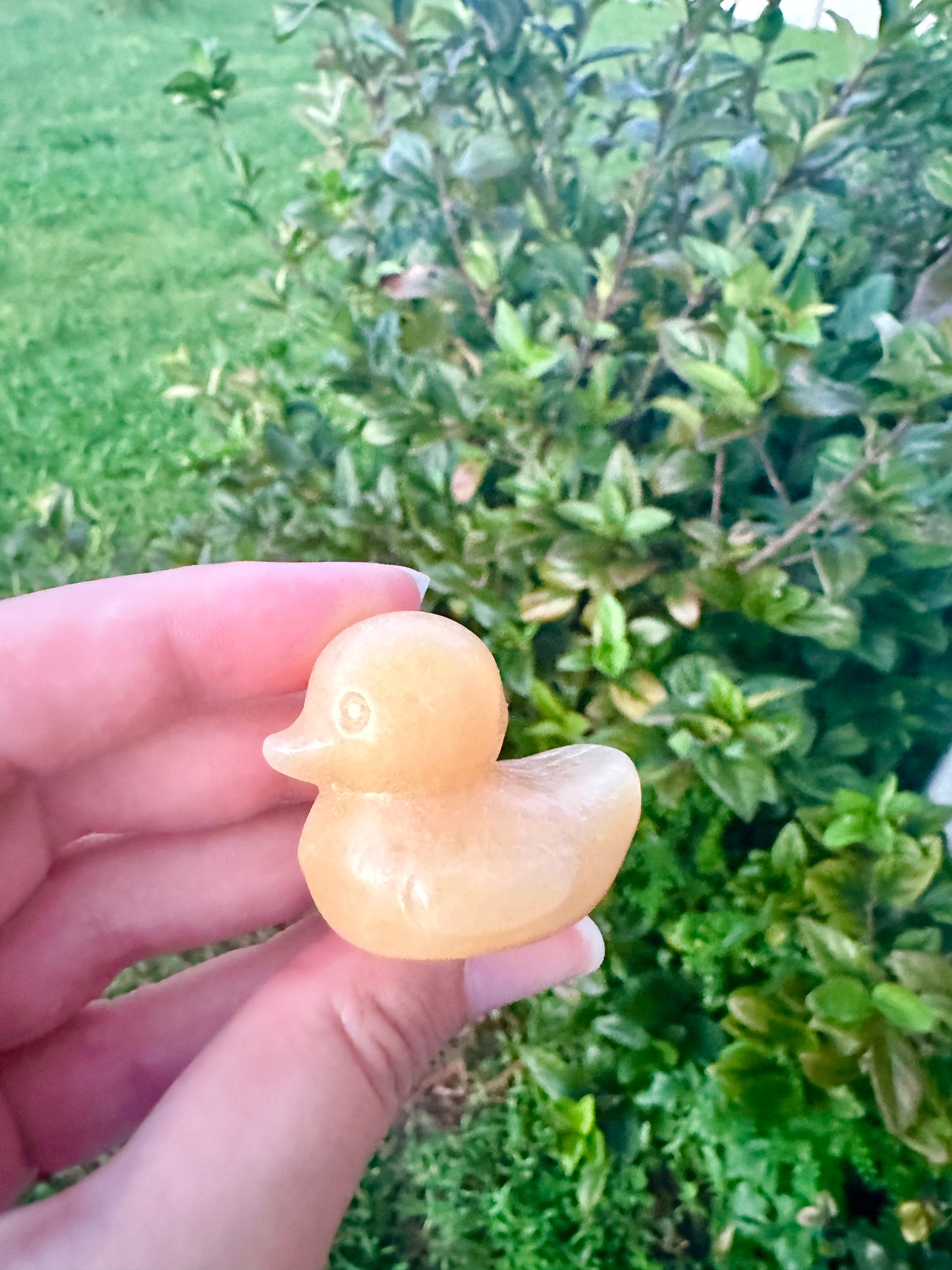Yellow Calcite Duck Figurine, Healing Crystal Animal Sculpture, Unique Yellow Calcite Decor, Spiritual Gift for Crystal Lovers, Duck Statue