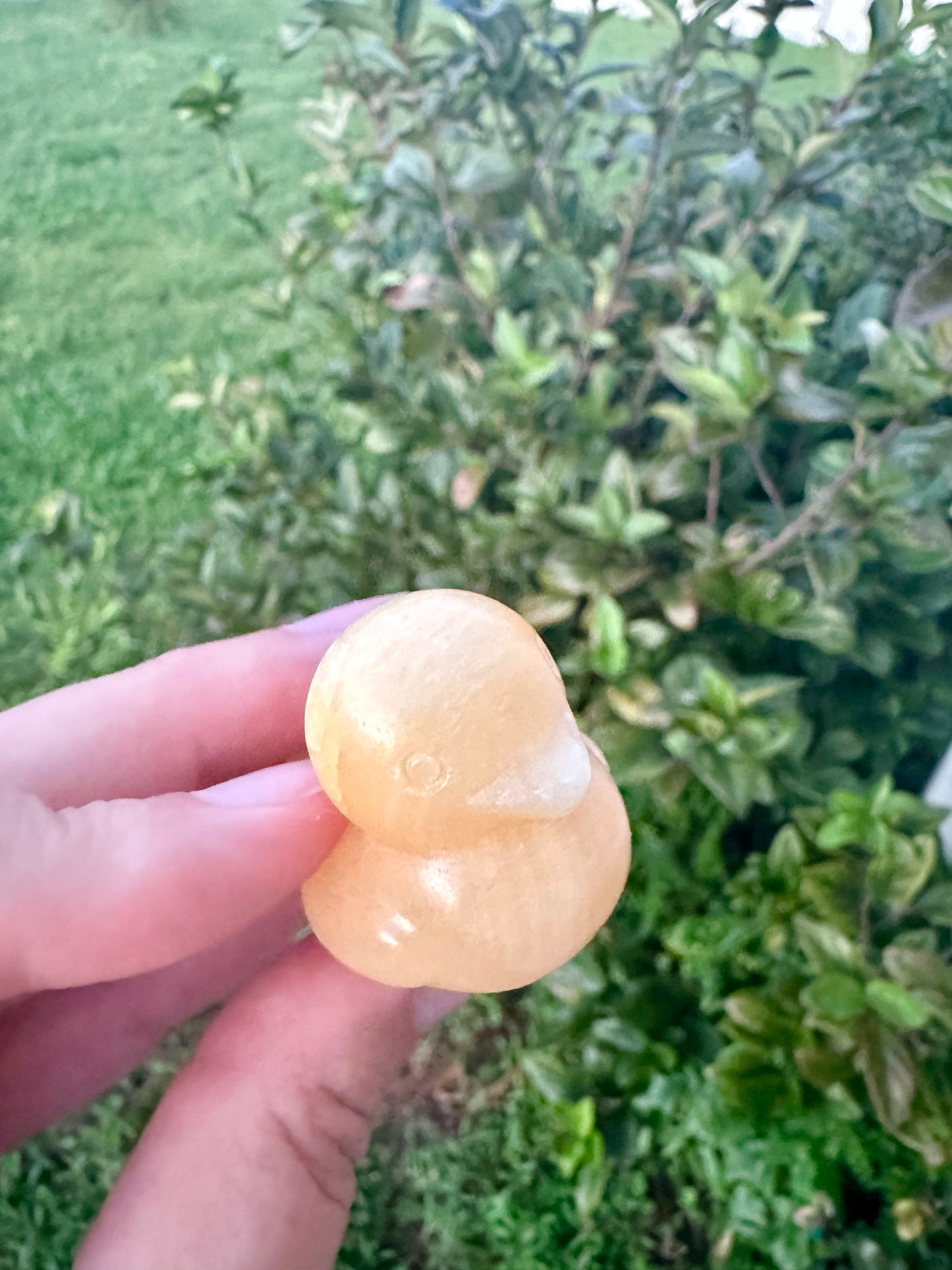 Yellow Calcite Duck Figurine, Healing Crystal Animal Sculpture, Unique Yellow Calcite Decor, Spiritual Gift for Crystal Lovers, Duck Statue