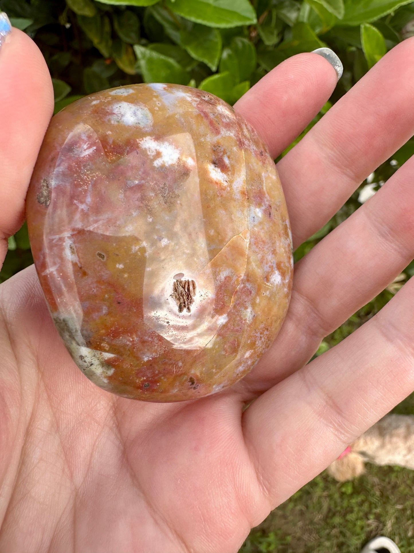 Ocean Jasper Palm Stone for Meditation and Healing - Soothe Your Soul with Natural Crystal Energy, Perfect for Stress Relief and Harmony