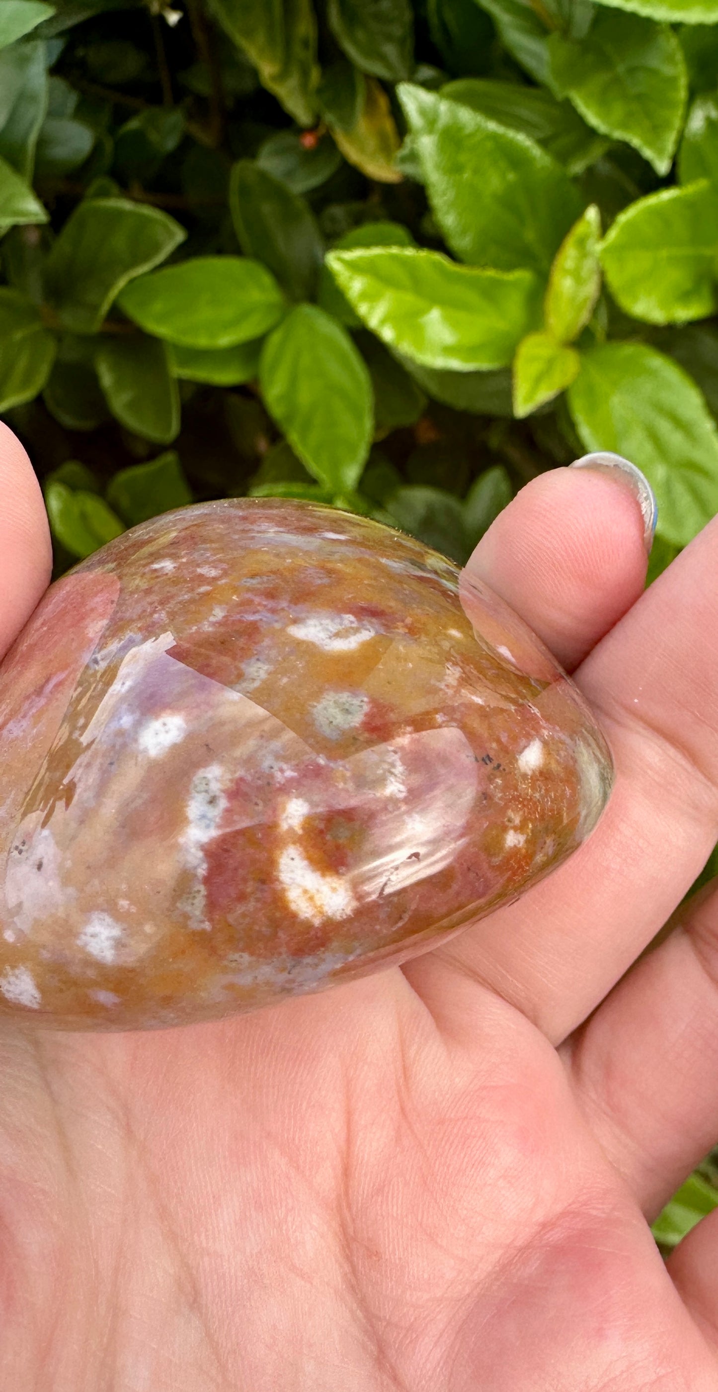 Ocean Jasper Palm Stone for Meditation and Healing - Soothe Your Soul with Natural Crystal Energy, Perfect for Stress Relief and Harmony