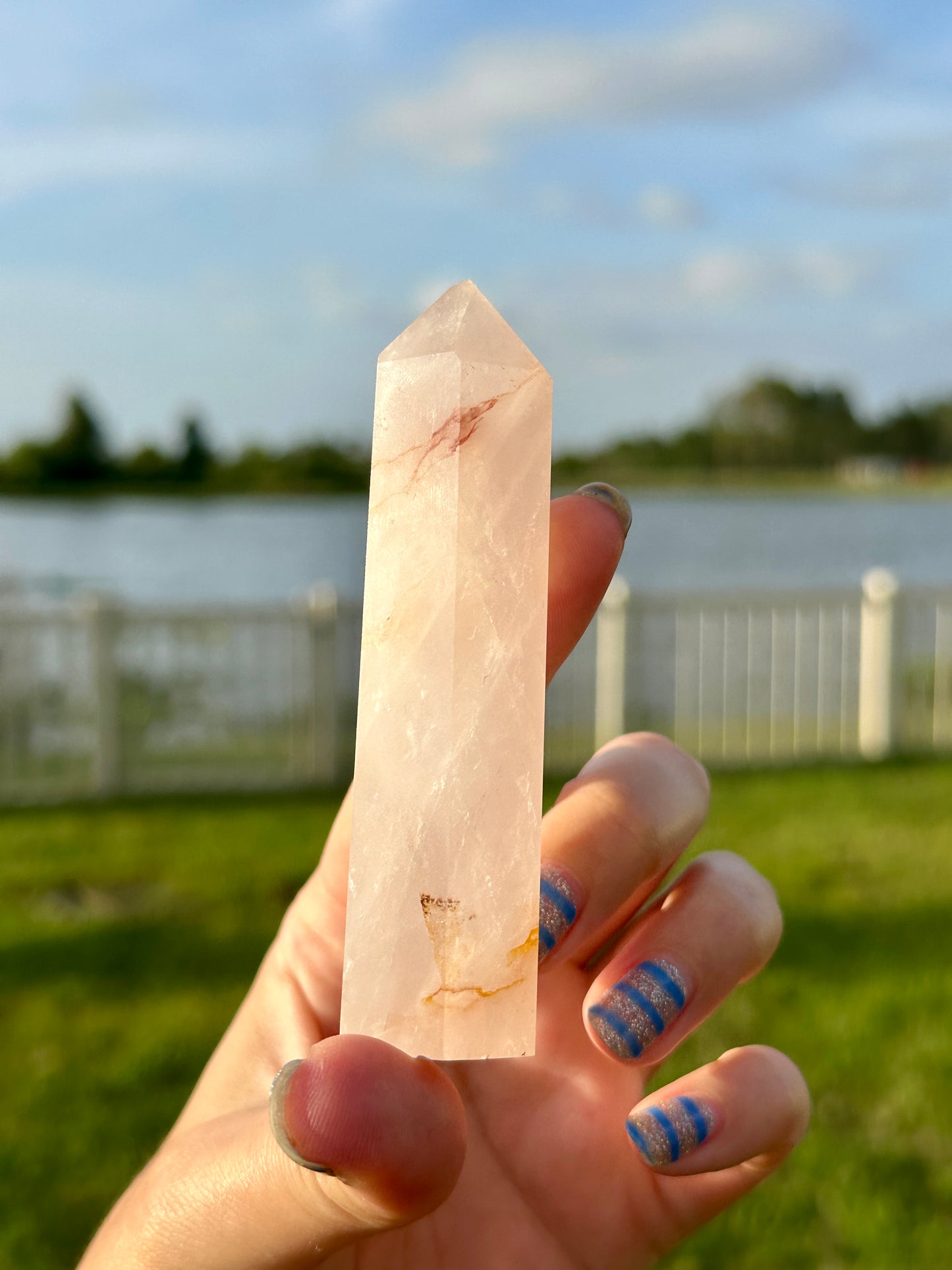 Fire Quartz Tower - Energizing Crystal for Focus, Creativity, and Balance, Ideal for Meditation and Home Decor