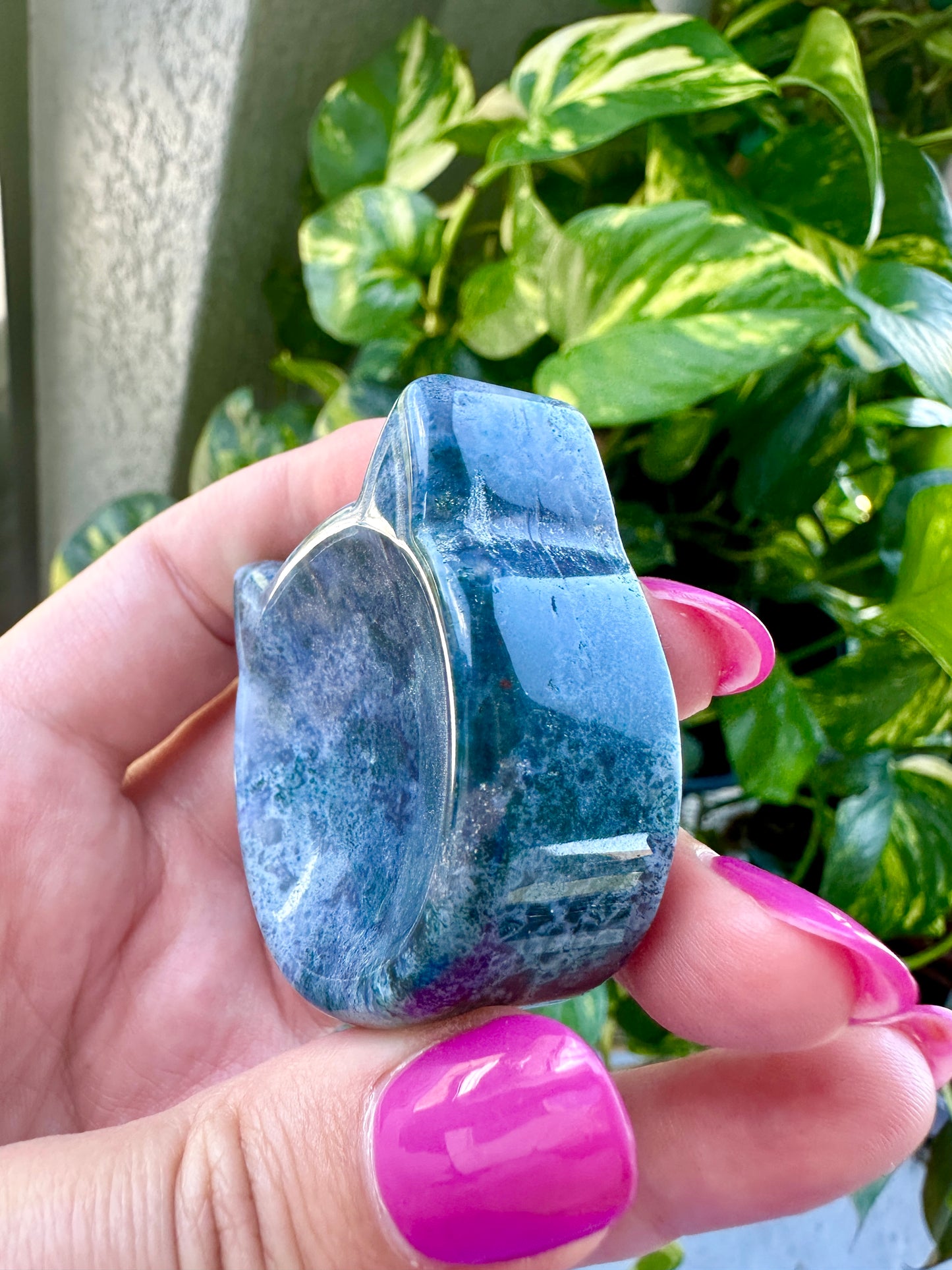 Moss Agate - Cat Head Bowl