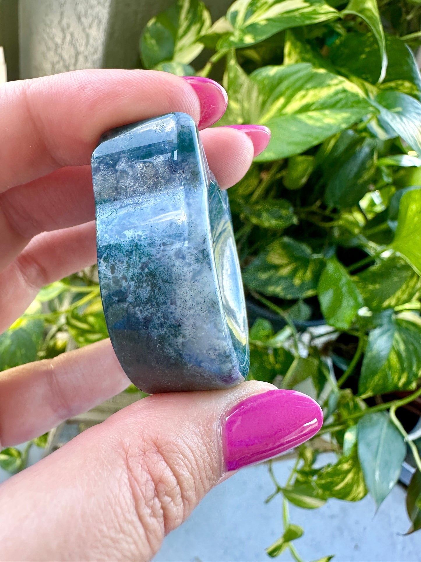 Moss Agate - Cat Head Bowl