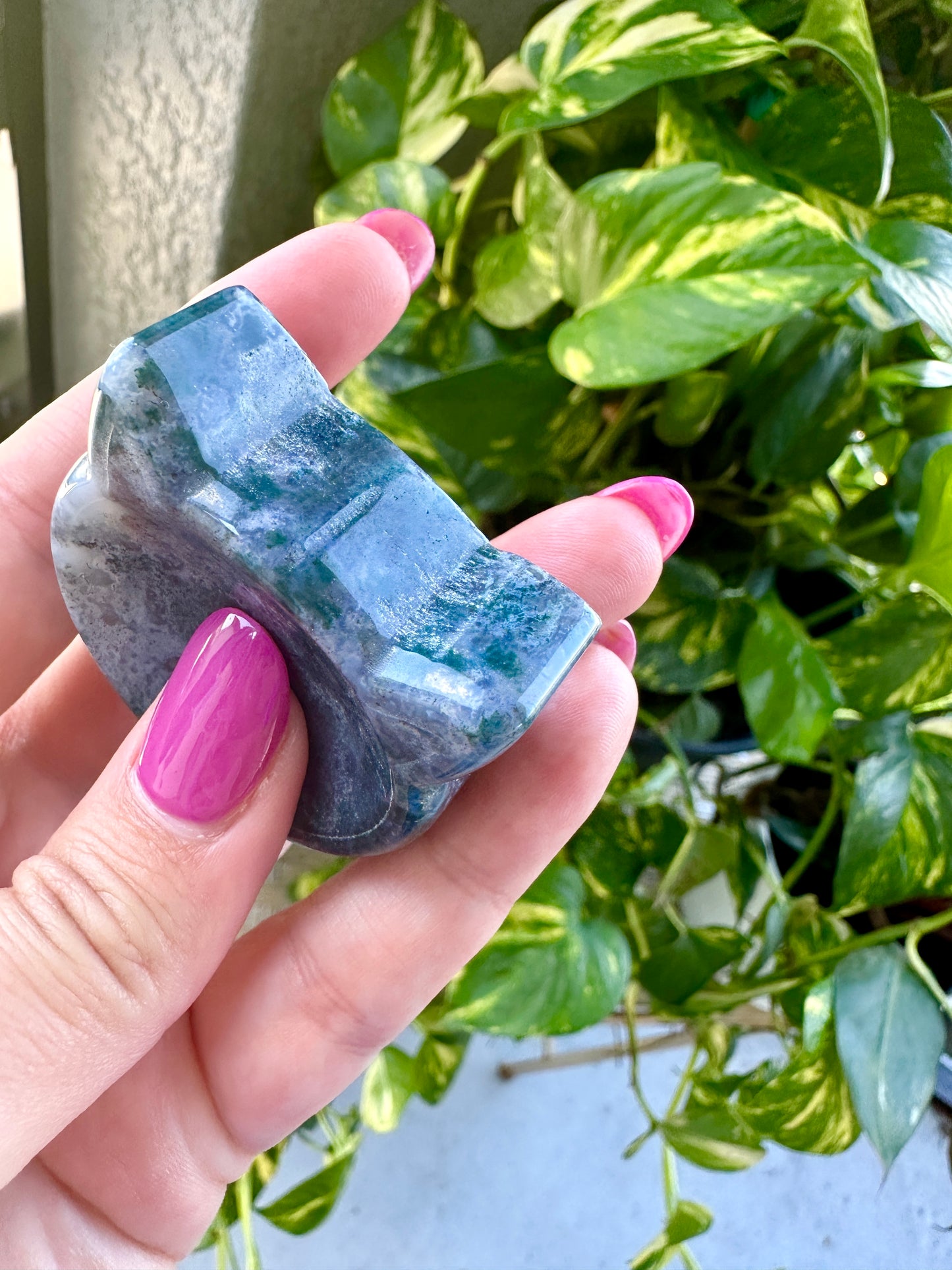 Moss Agate - Cat Head Bowl
