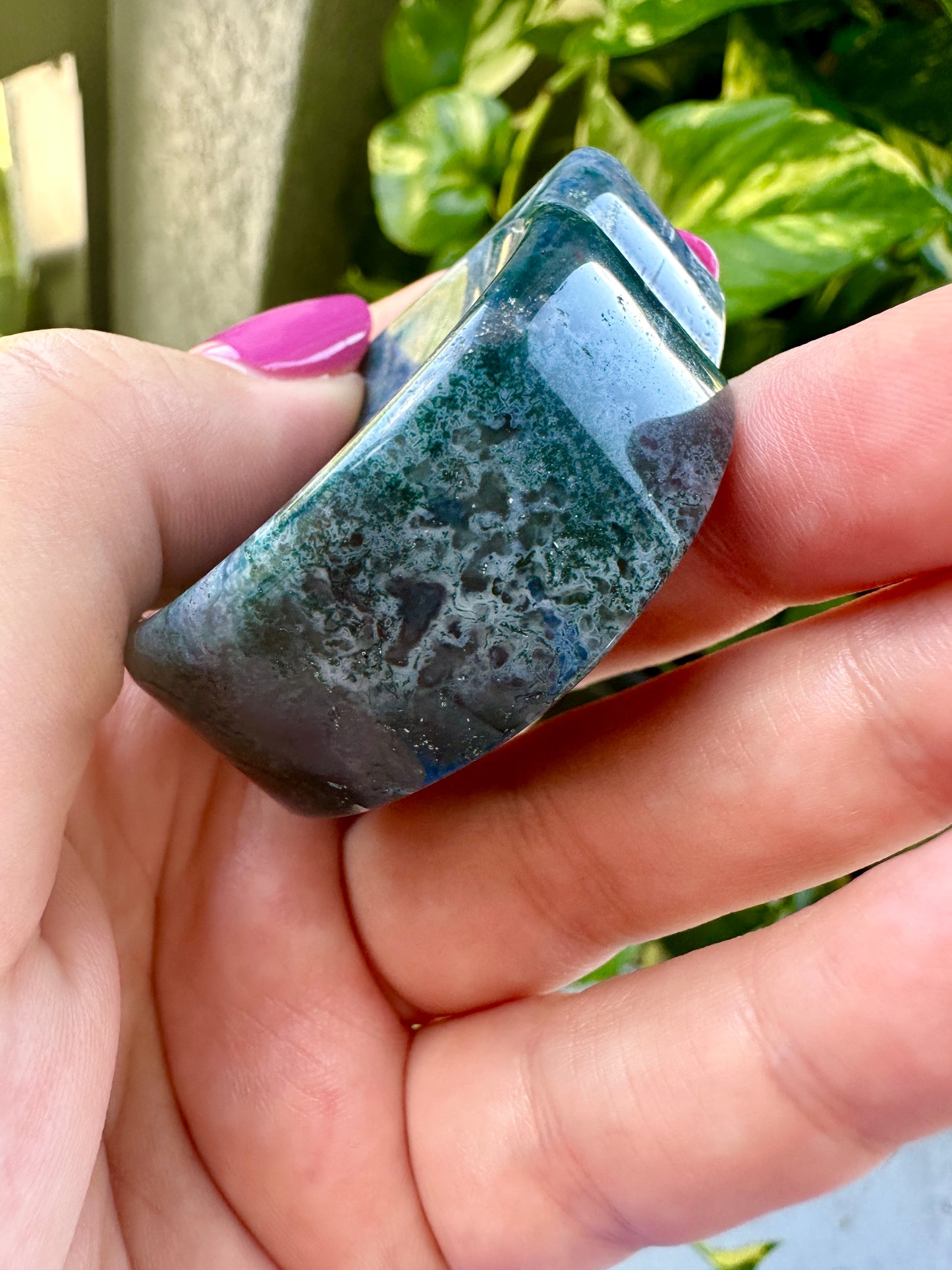 Moss Agate - Cat Head Bowl