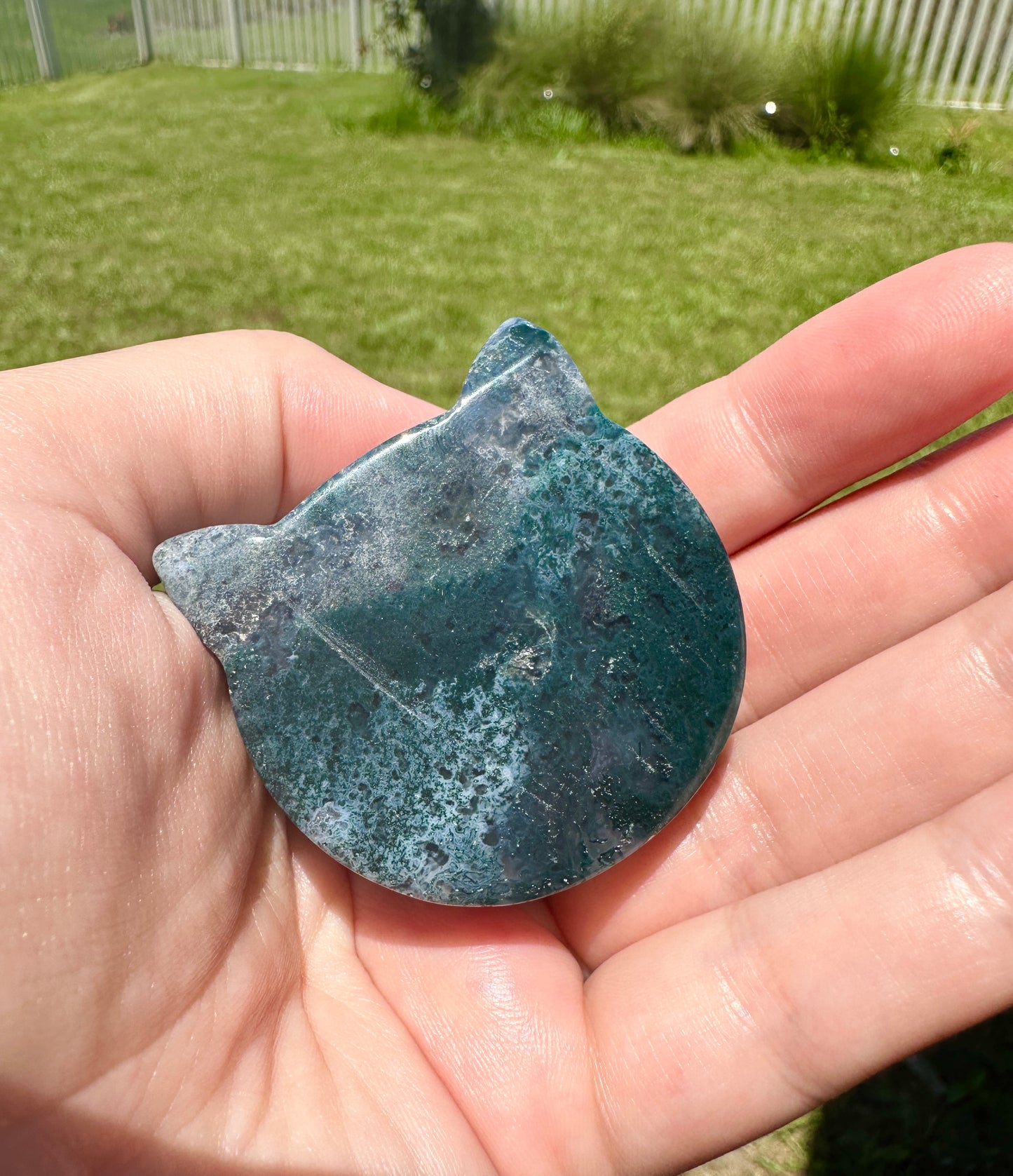 Moss Agate - Cat Head Bowl