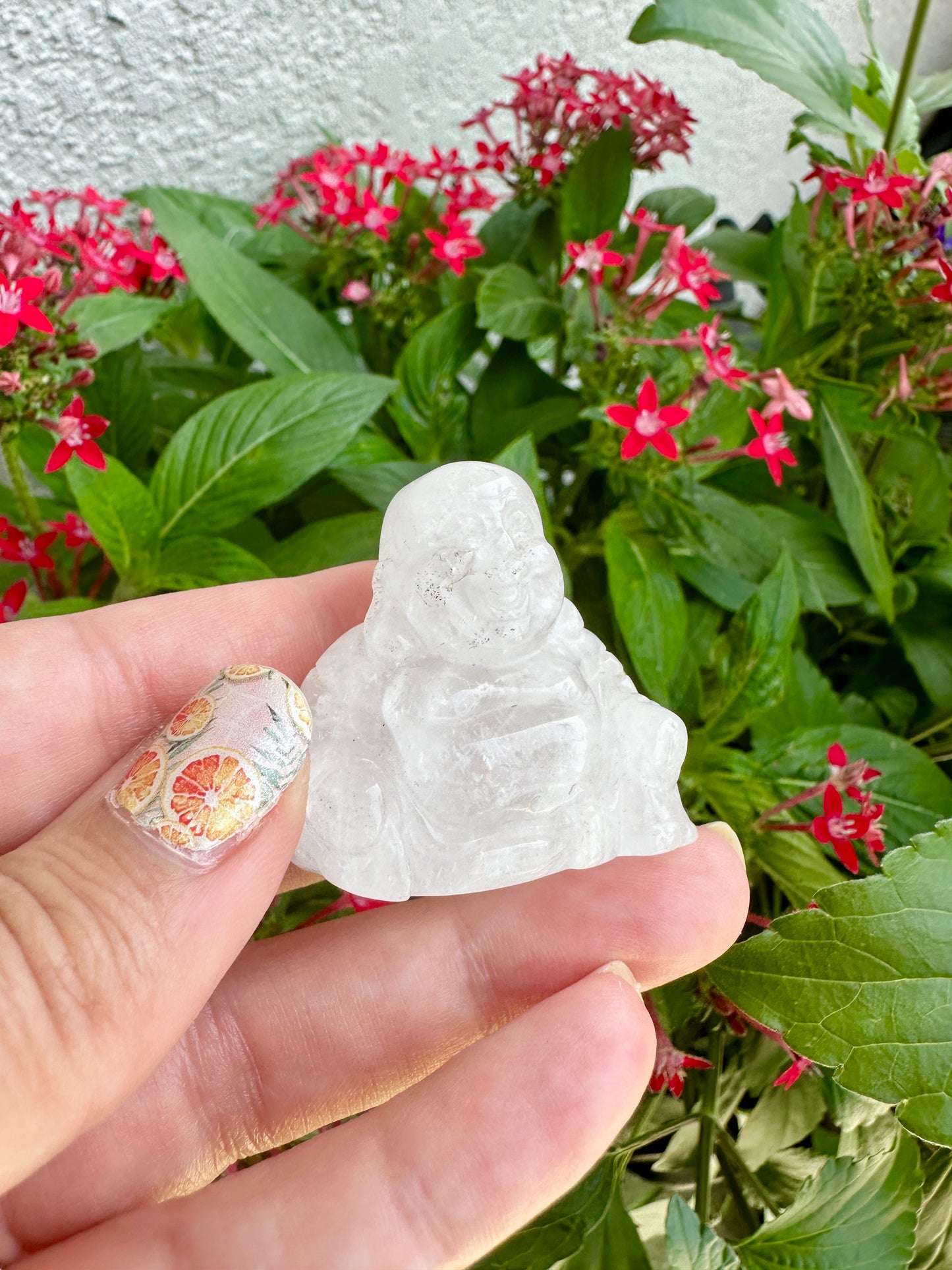 Clear Quartz Laughing Buddha Statue for Positive Energy & Happiness - Perfect Feng Shui Decor for Home and Office
