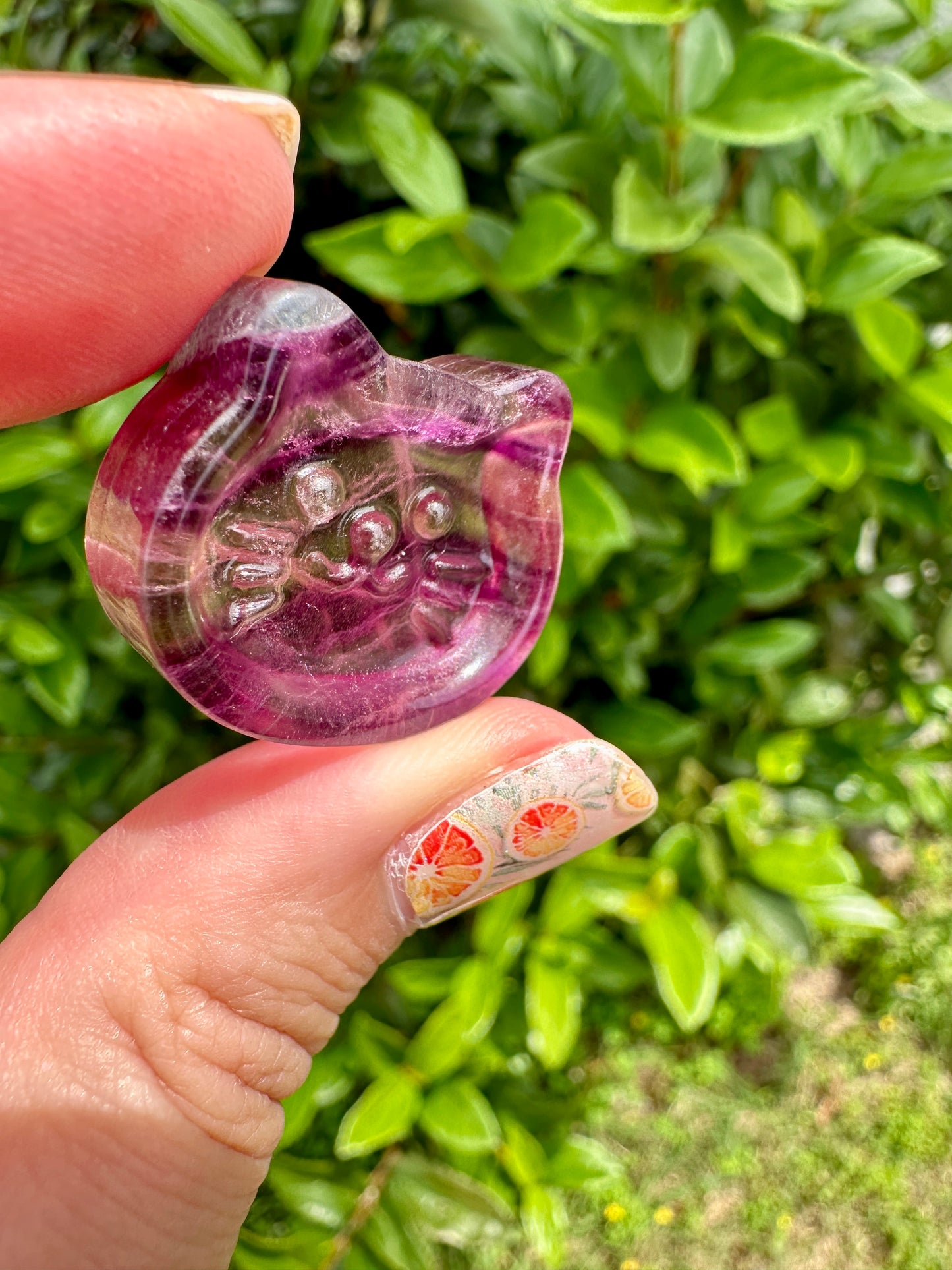 Fluorite Cat Head Bowl - Small, Hand-Carved Gemstone Dish for Crystals, Jewelry, and Home Decor