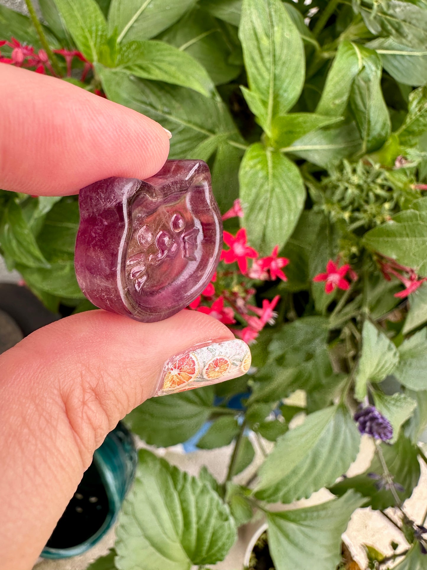 Fluorite Cat Head Bowl - Small, Hand-Carved Gemstone Dish for Crystals, Jewelry, and Home Decor