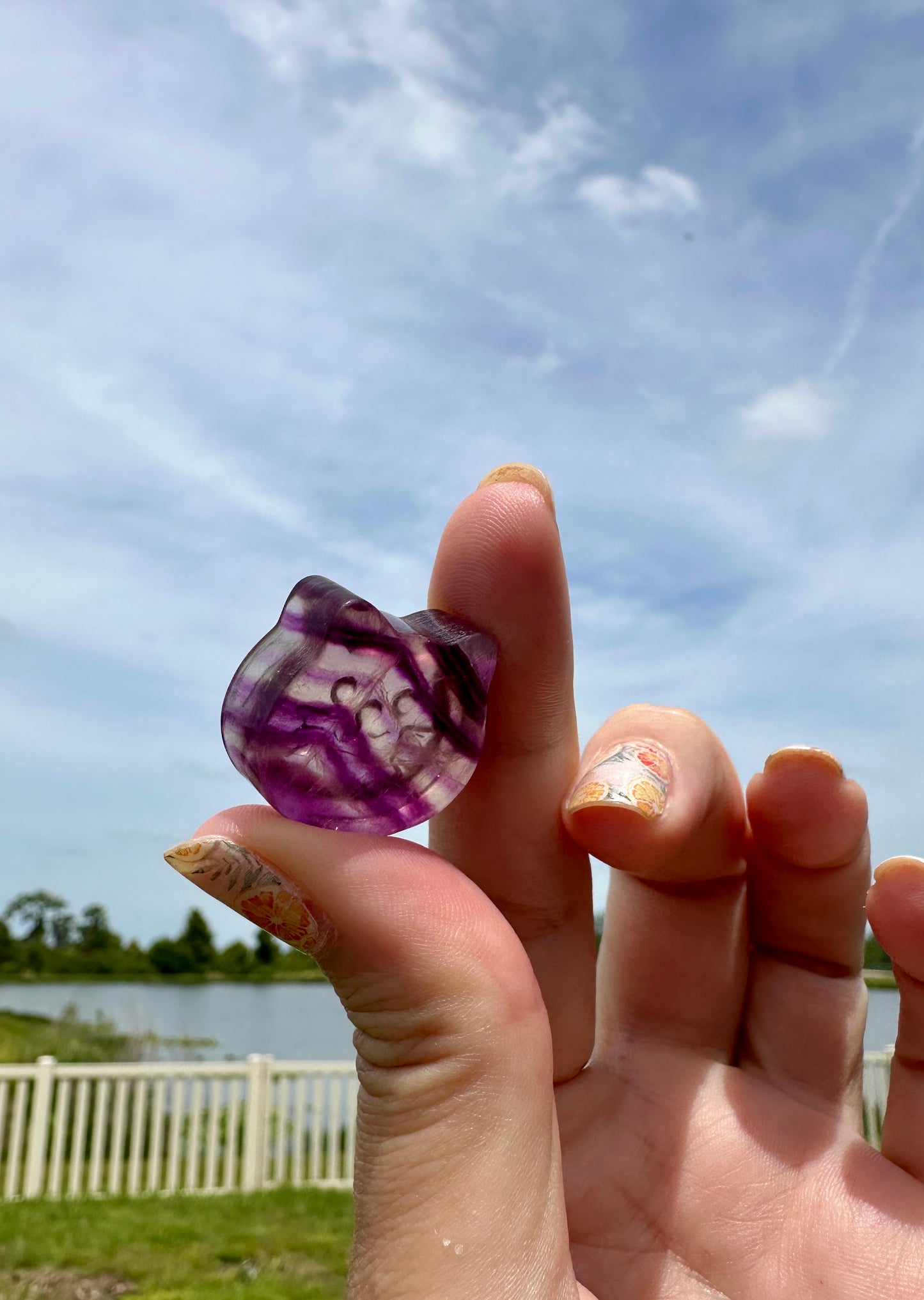 Fluorite Cat Head Bowl - Small, Hand-Carved Gemstone Dish for Crystals, Jewelry, and Home Decor