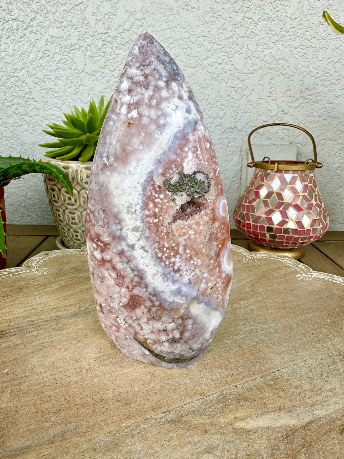Pink Amethyst with Pyrite Inclusions - Freeform