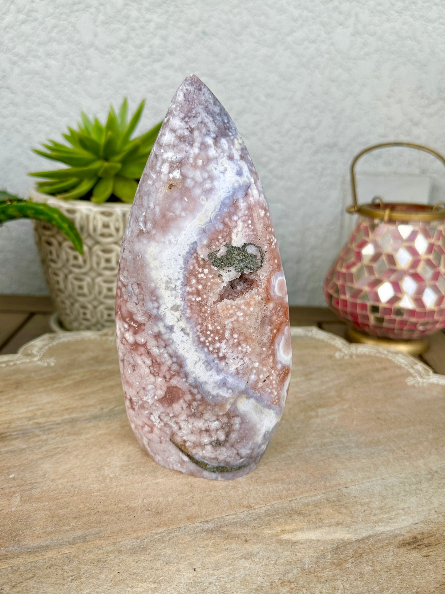 Pink Amethyst with Pyrite Inclusions - Freeform