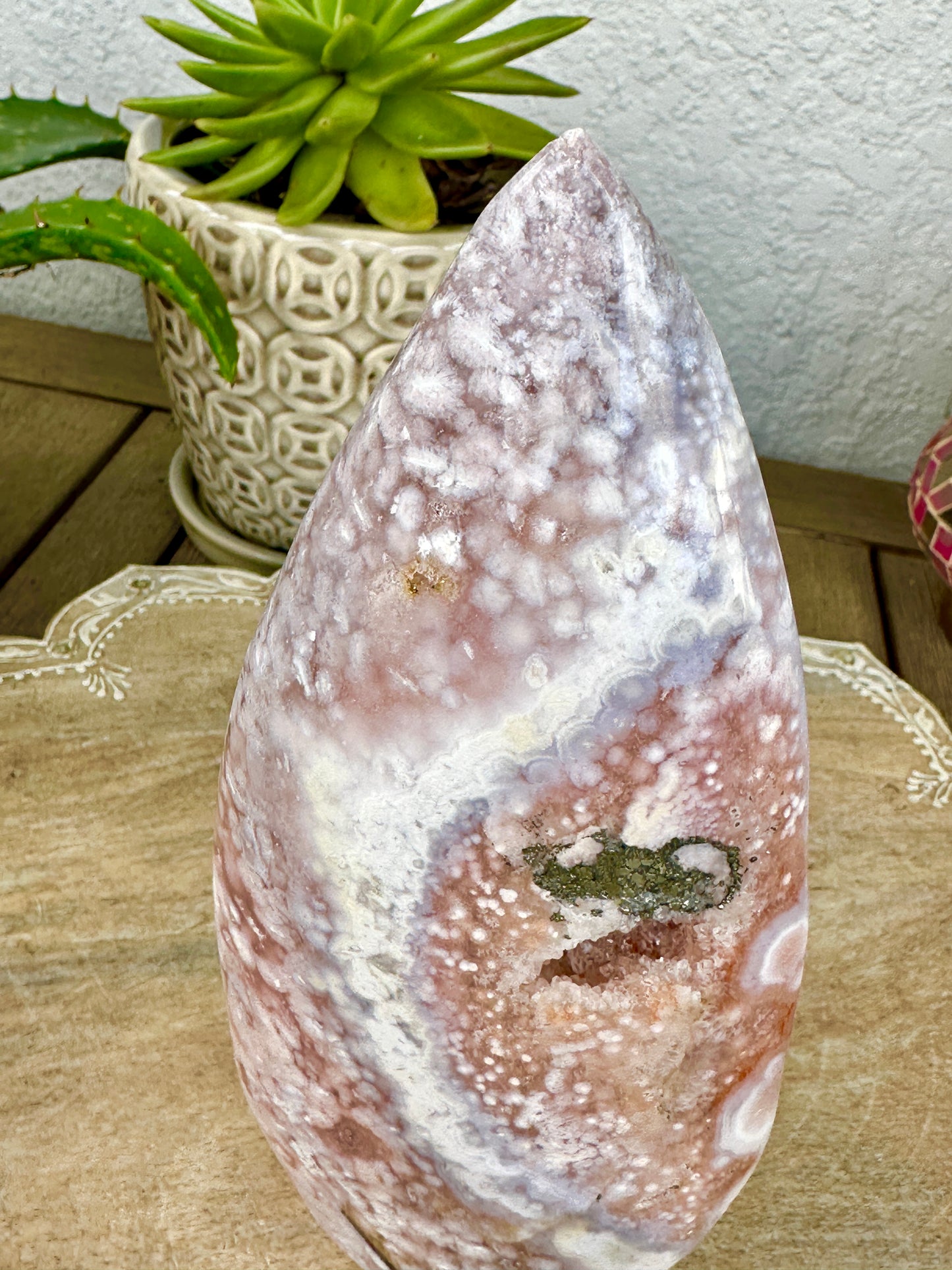 Pink Amethyst with Pyrite Inclusions - Freeform