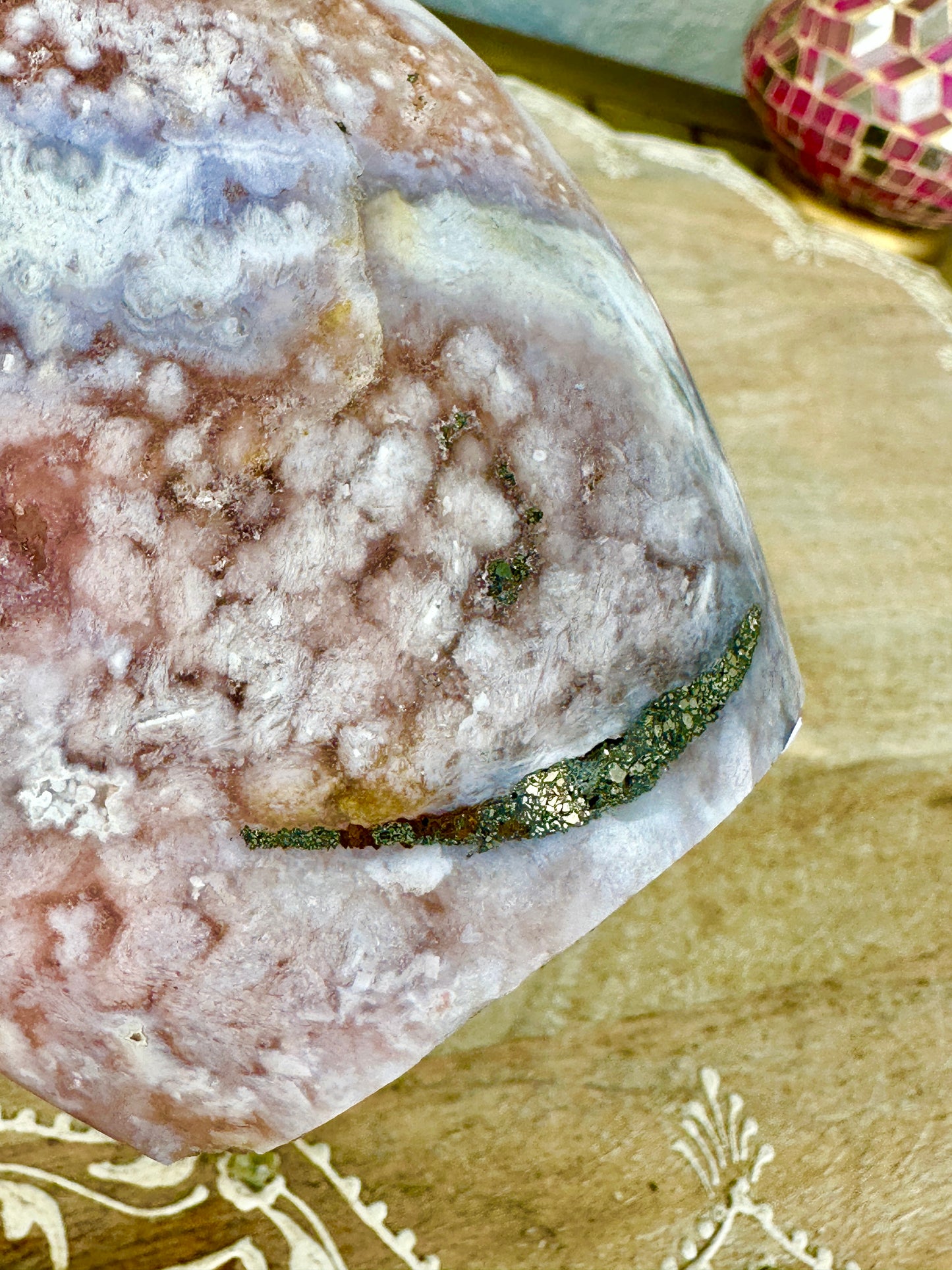 Pink Amethyst with Pyrite Inclusions - Freeform