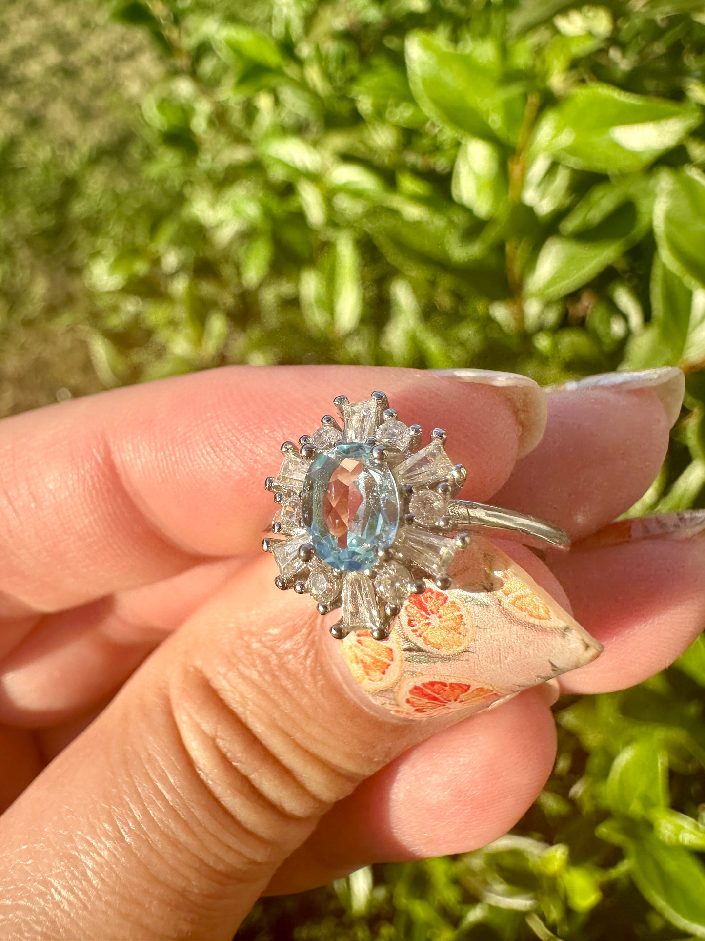 Aquamarine Adjustable Sterling Silver Ring, Elegant Blue Gemstone Ring, Perfect Gift for Her, March Birthstone Jewelry, Unique Handmade Ring