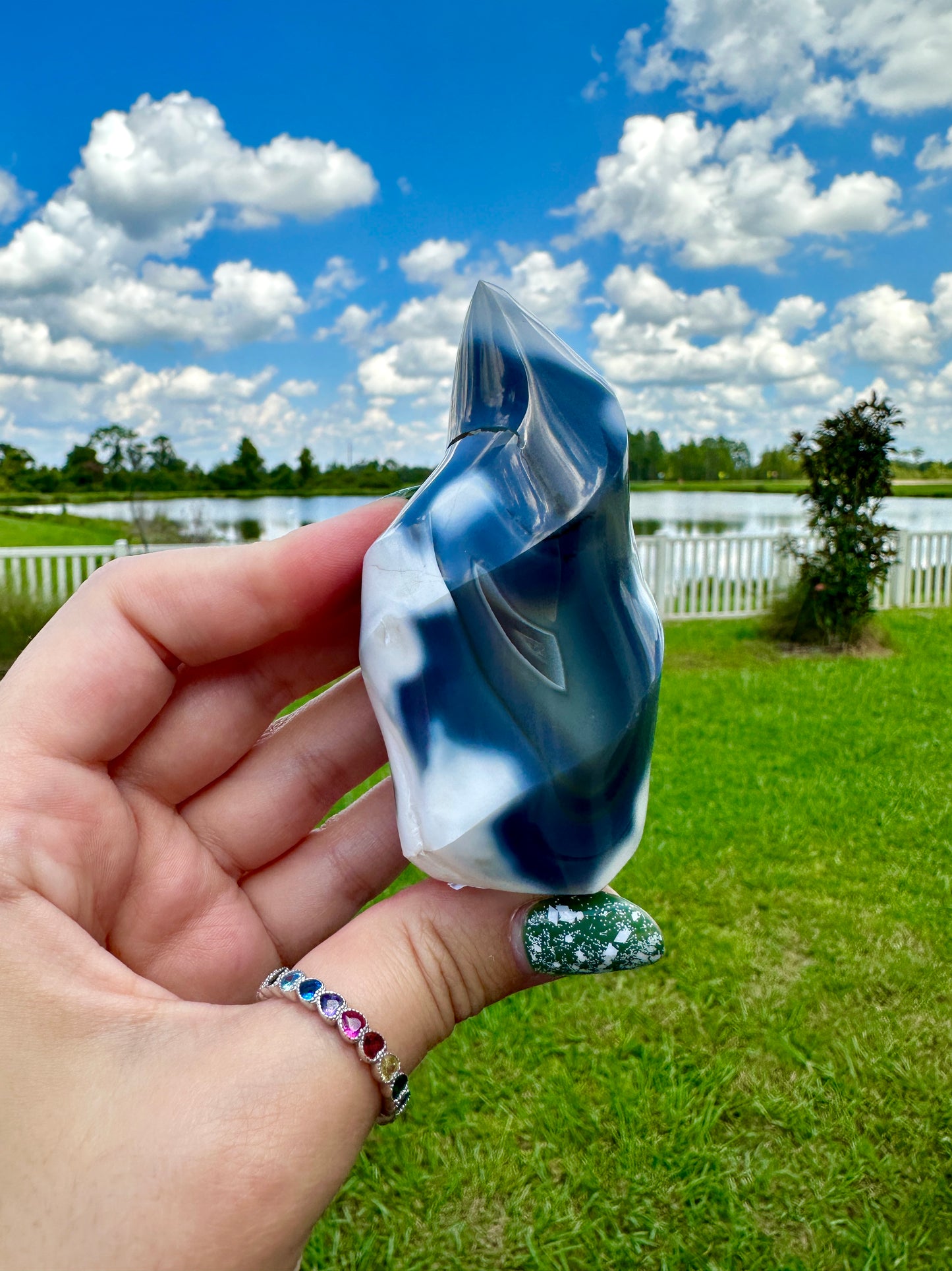 Orca Agate Flame - A Beacon of Healing and Inner Peace