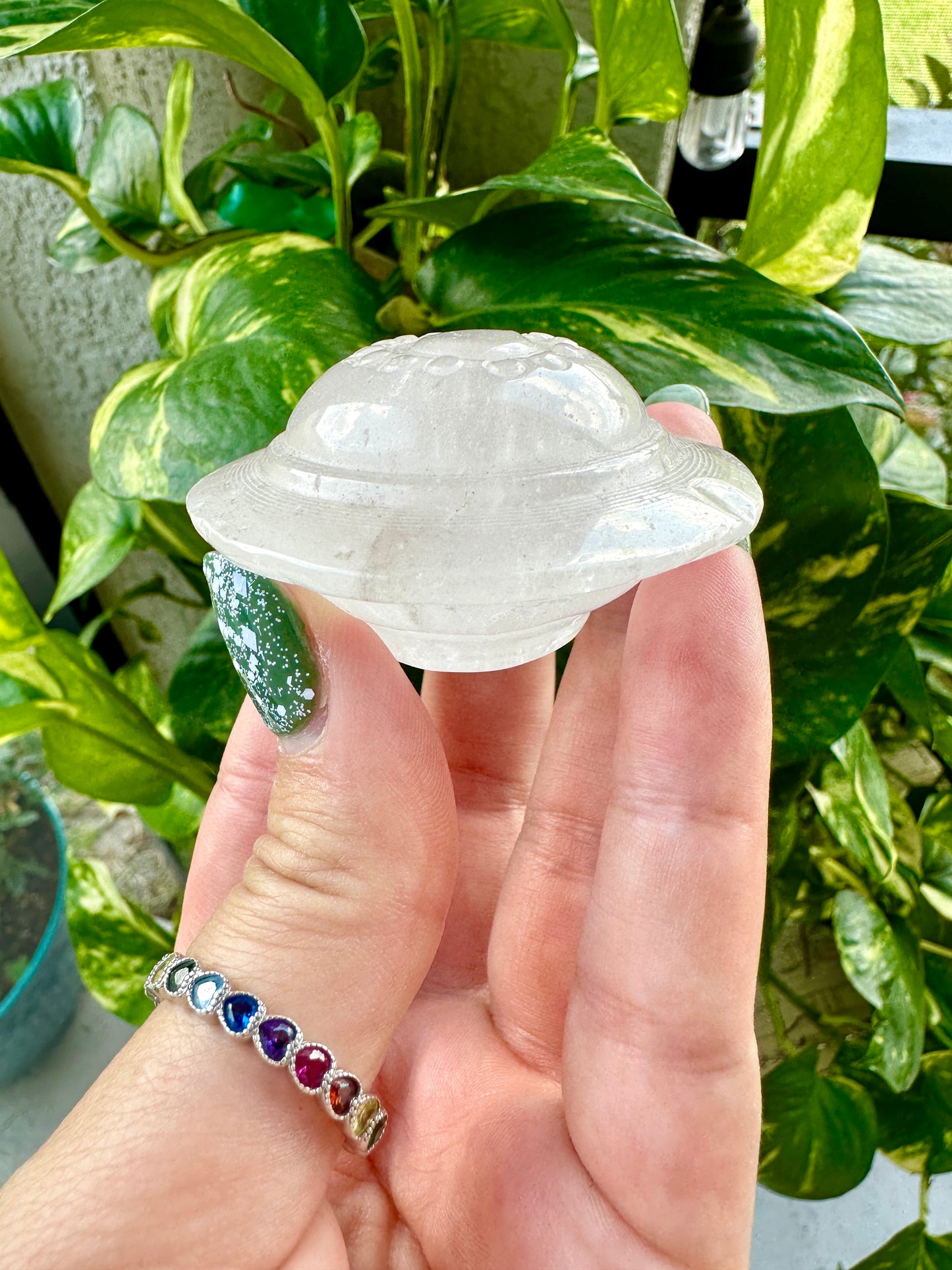 Clear Quartz UAP, UFO Spaceship Crystal