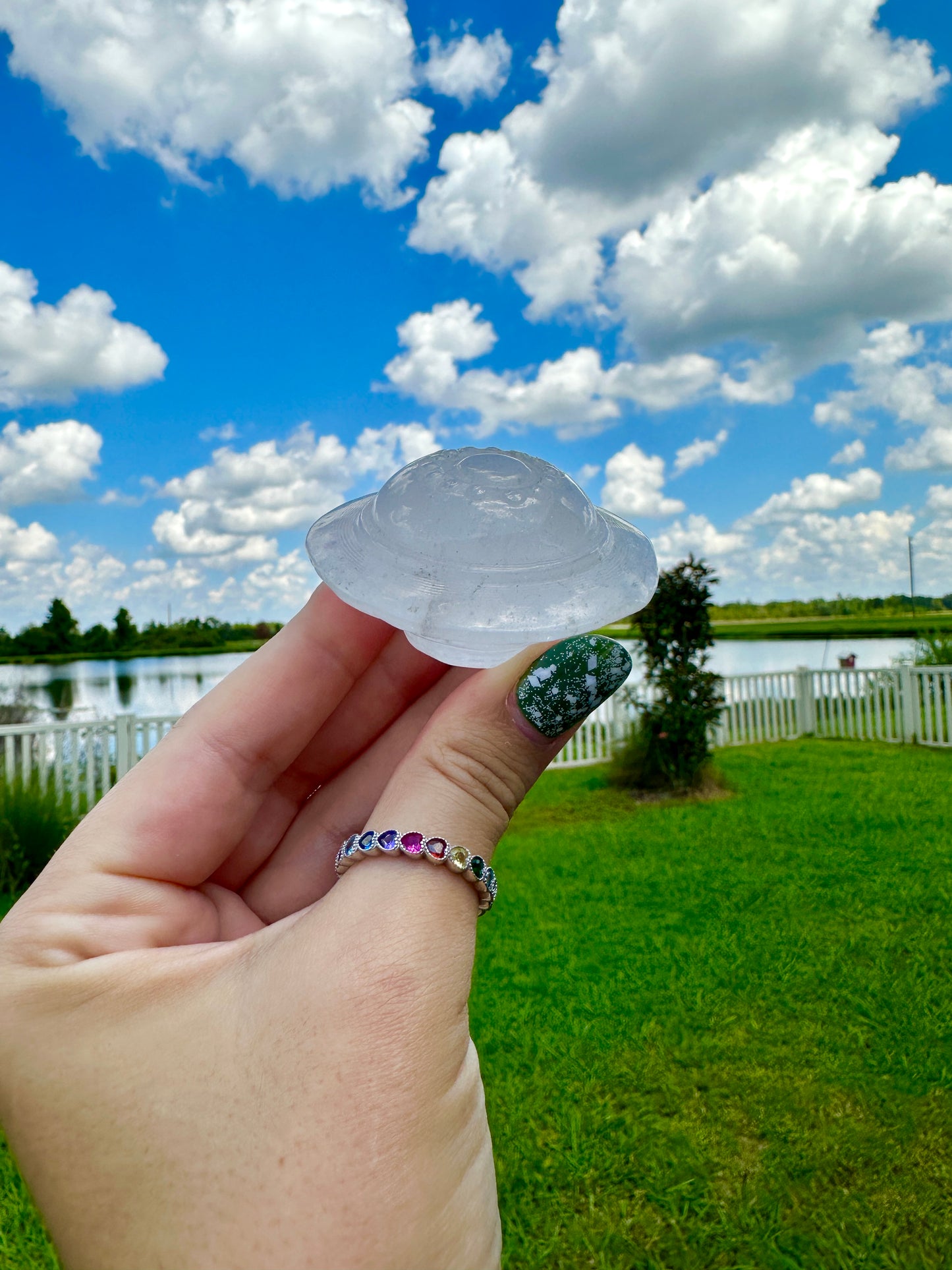 Clear Quartz UAP, UFO Spaceship Crystal