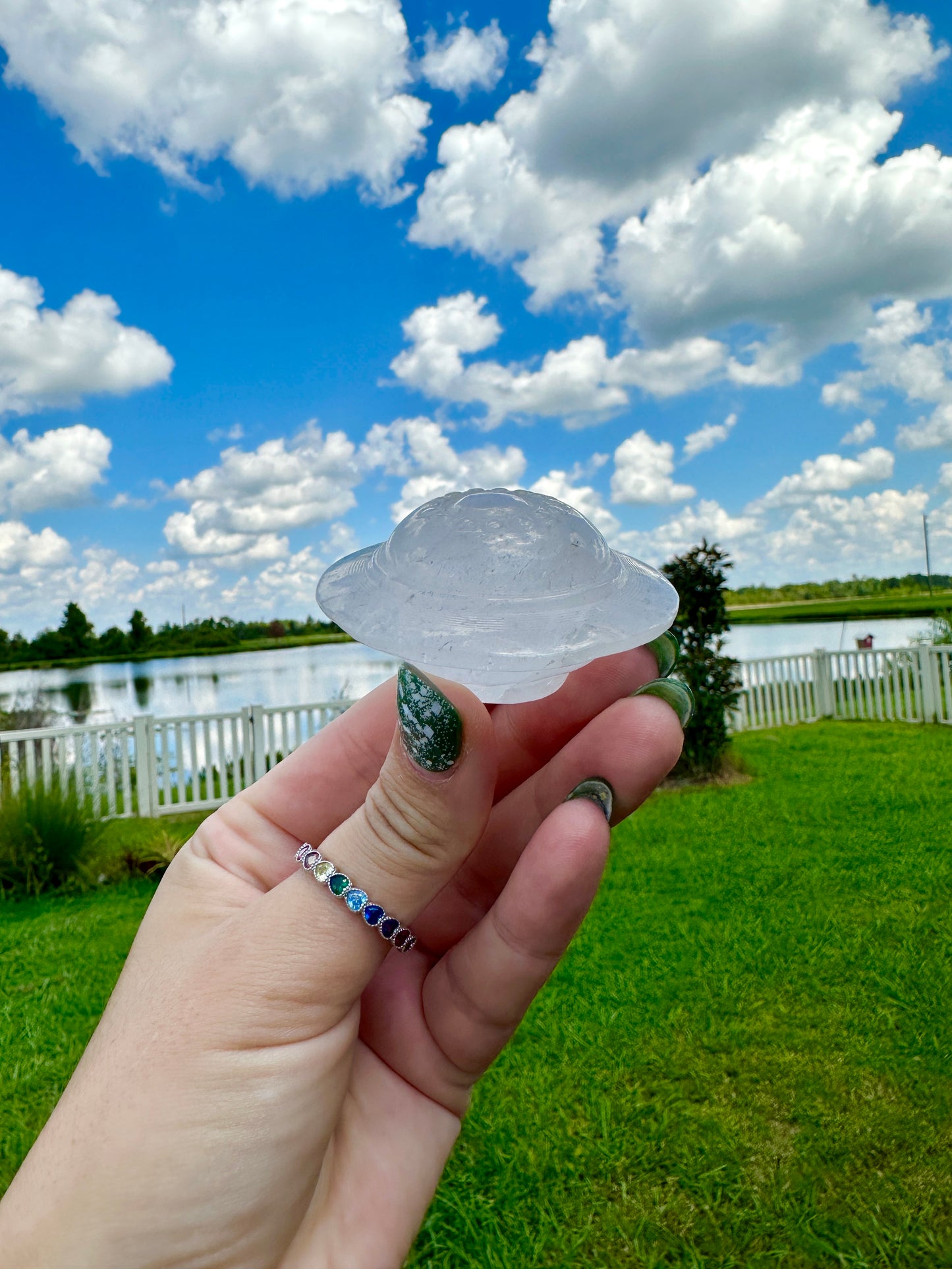 Clear Quartz UAP, UFO Spaceship Crystal