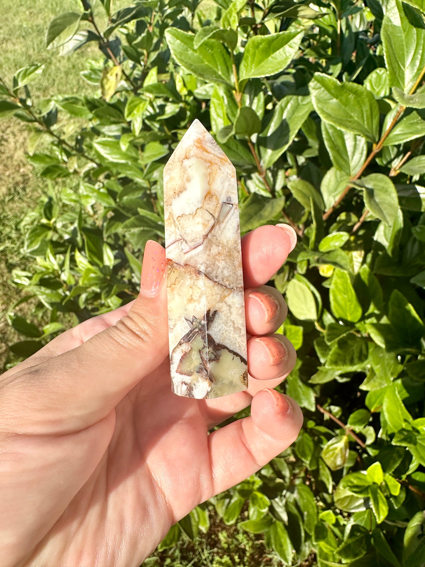 Captivating Cappuccino Agate Tower | Unique Brown and Cream Striped Mineral | Perfect for Home Decor, Healing, and Collectors