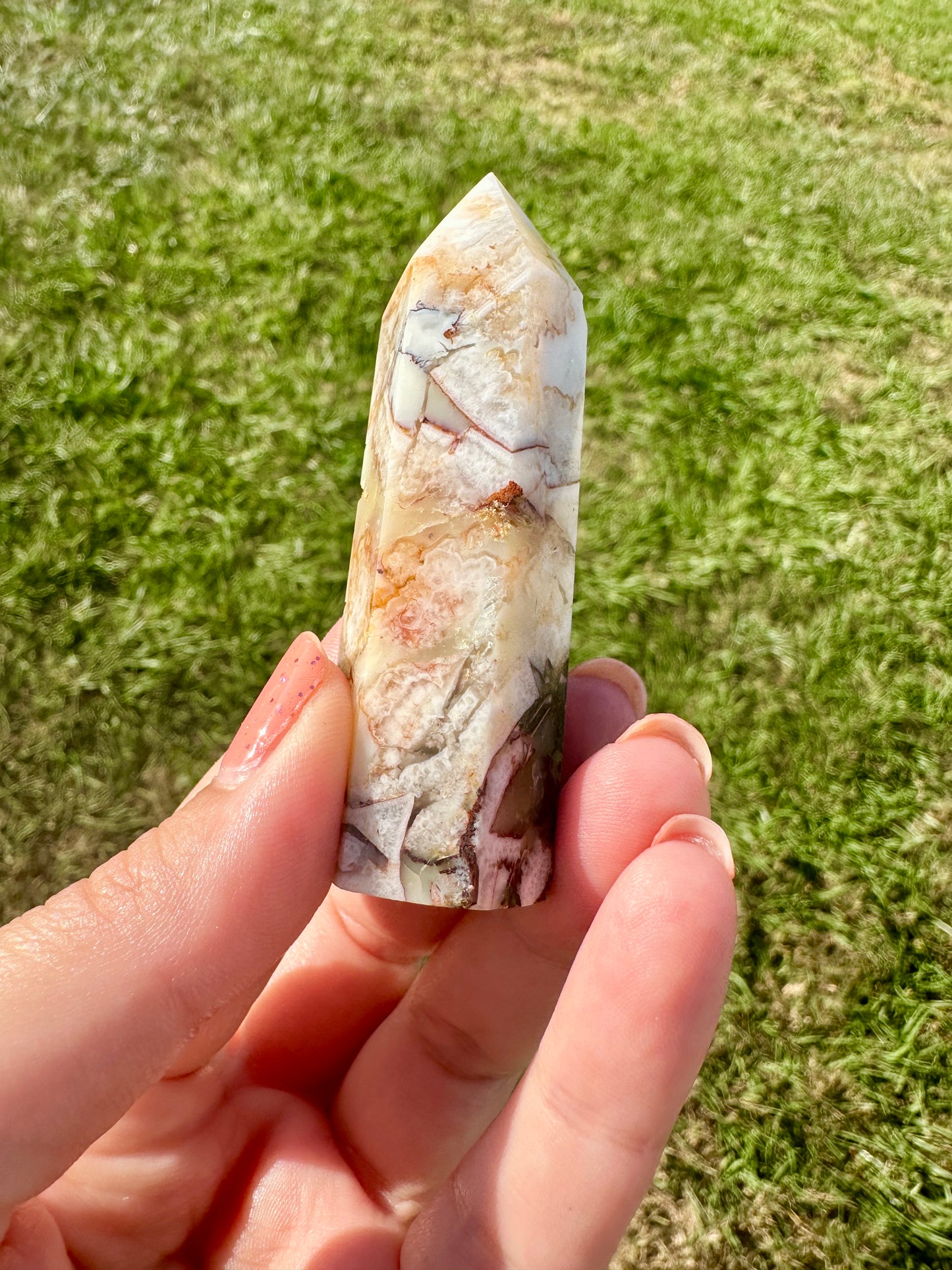Captivating Cappuccino Agate Tower | Unique Brown and Cream Striped Mineral | Perfect for Home Decor, Healing, and Collectors