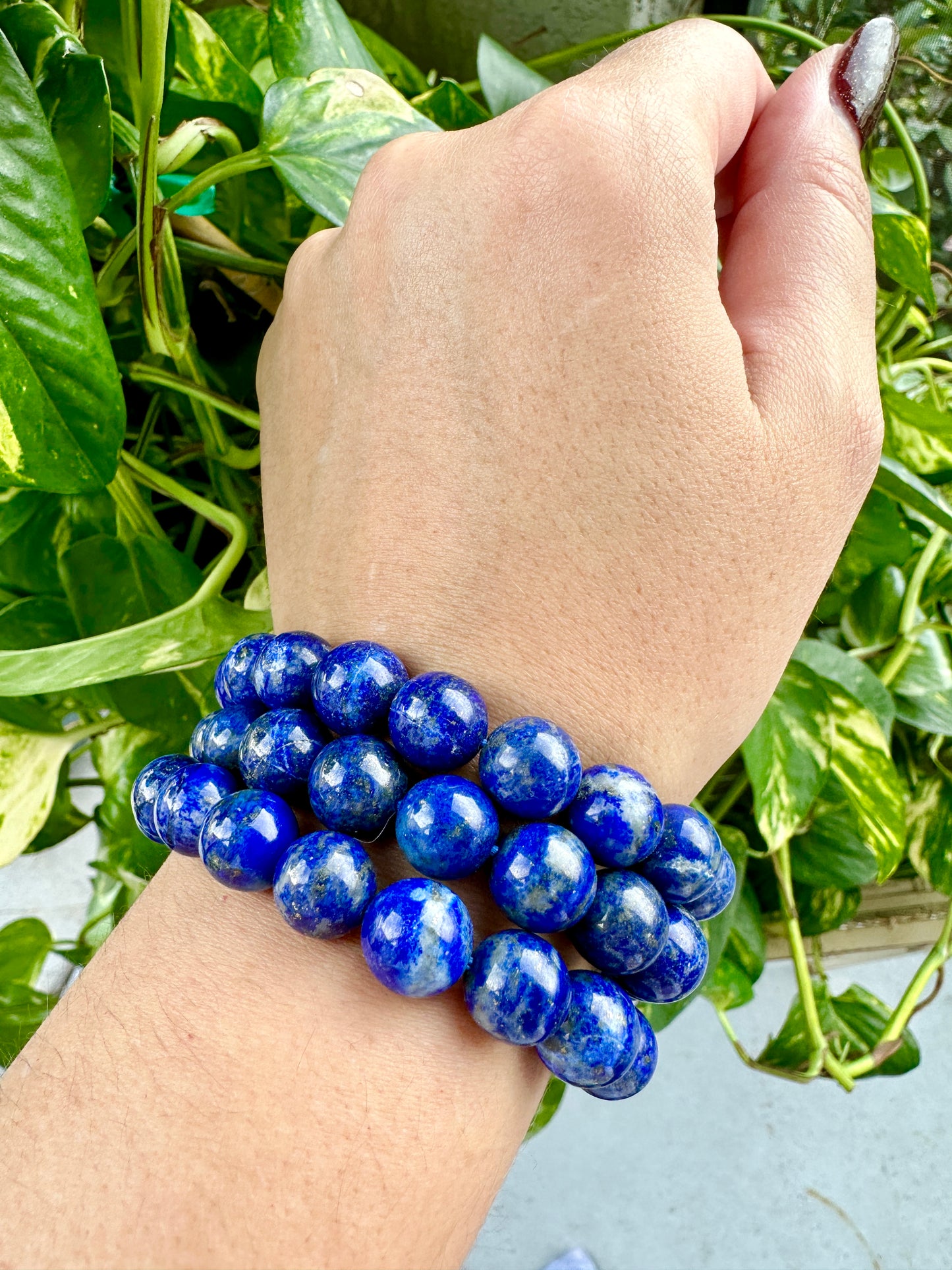 Lapis Lazuli Bracelet 11.3mm: Majestic Deep Blue Beads, Wisdom & Truth Enhancer, Luxurious Accessory for Spiritual Connection