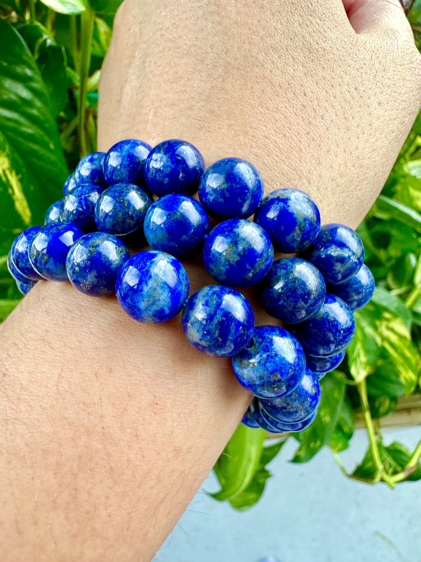 Lapis Lazuli Bracelet 11.3mm: Majestic Deep Blue Beads, Wisdom & Truth Enhancer, Luxurious Accessory for Spiritual Connection