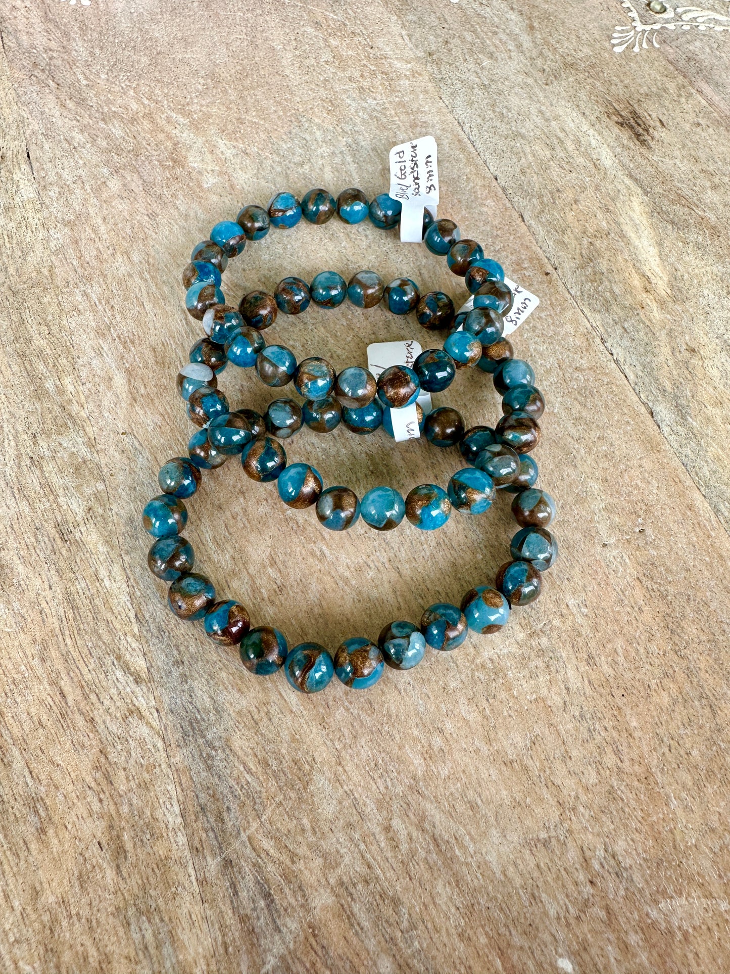 Blue/Gold Sandstone - Bracelet 8mm