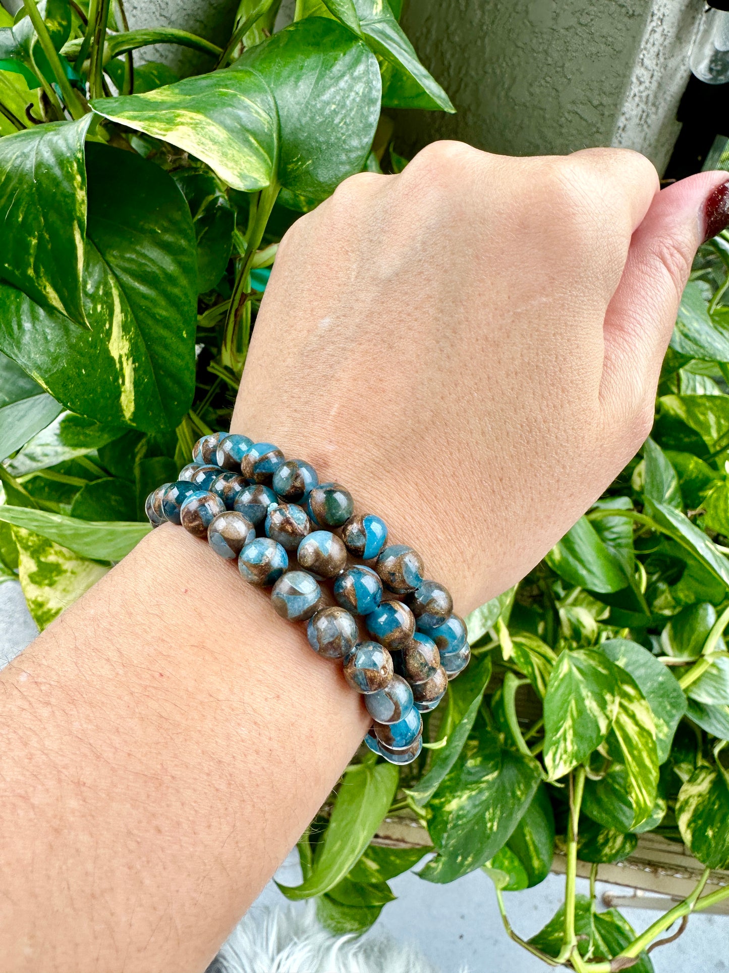 Blue/Gold Sandstone - Bracelet 8mm