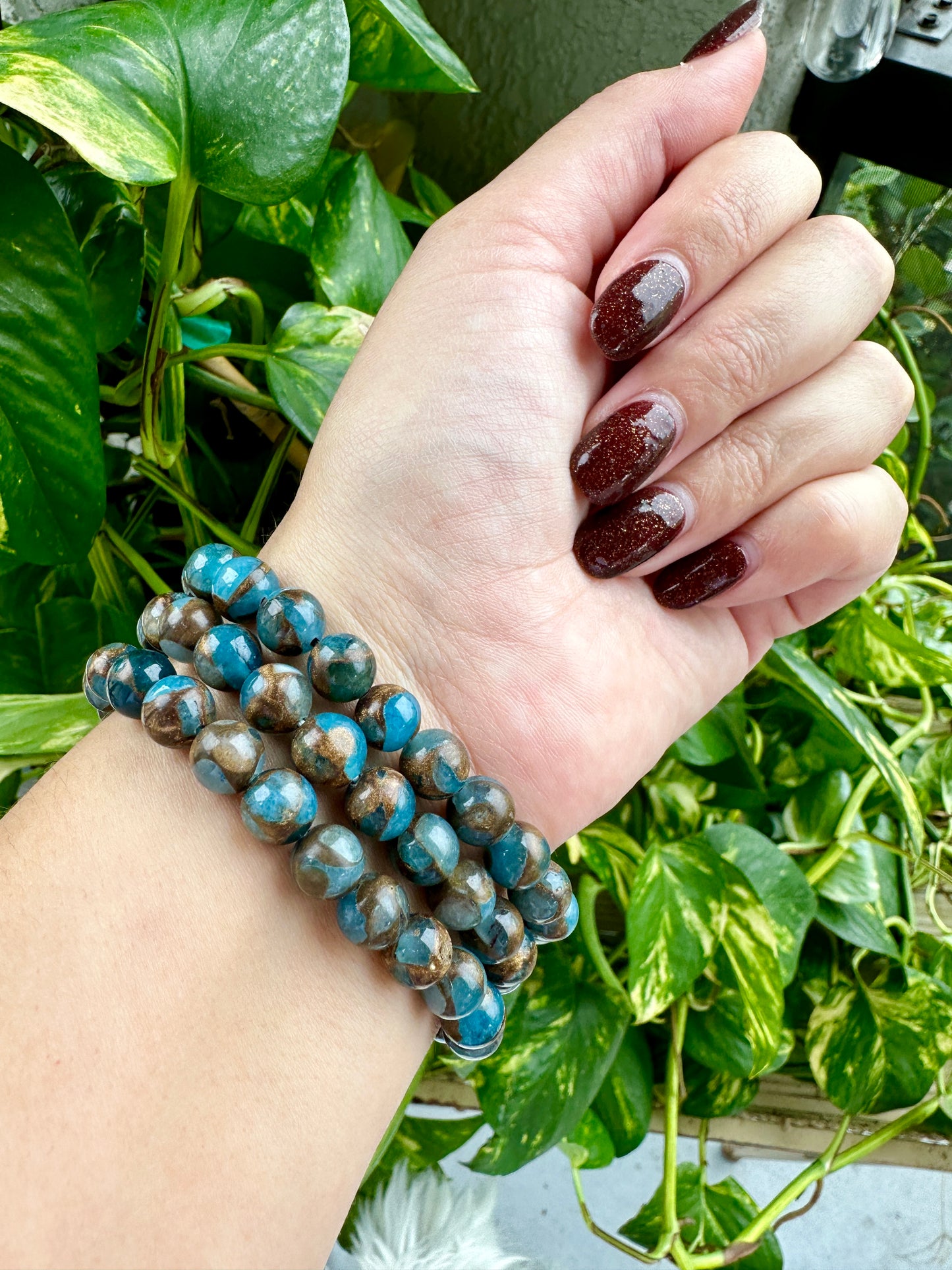 Blue/Gold Sandstone - Bracelet 8mm