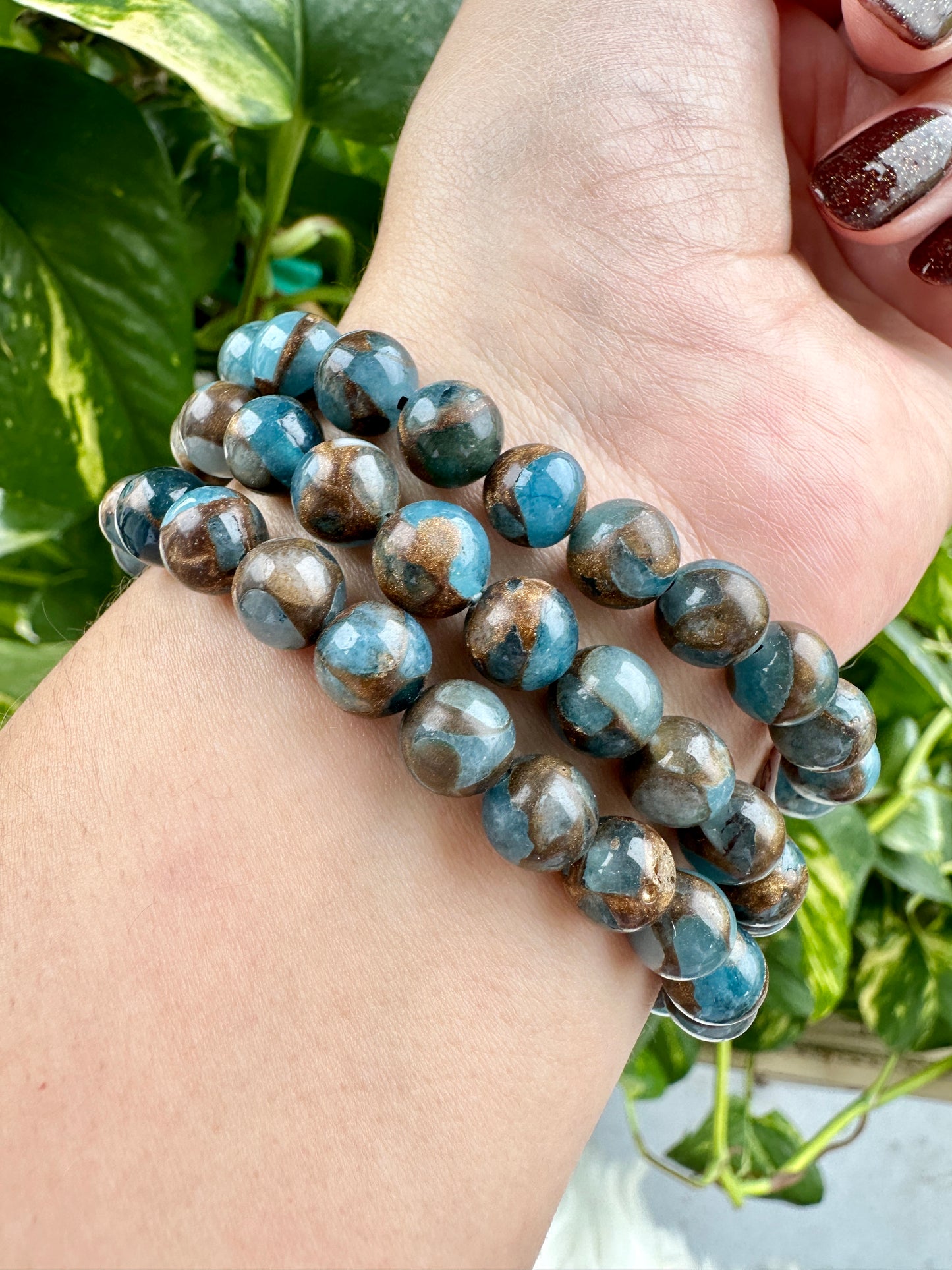 Blue/Gold Sandstone - Bracelet 8mm