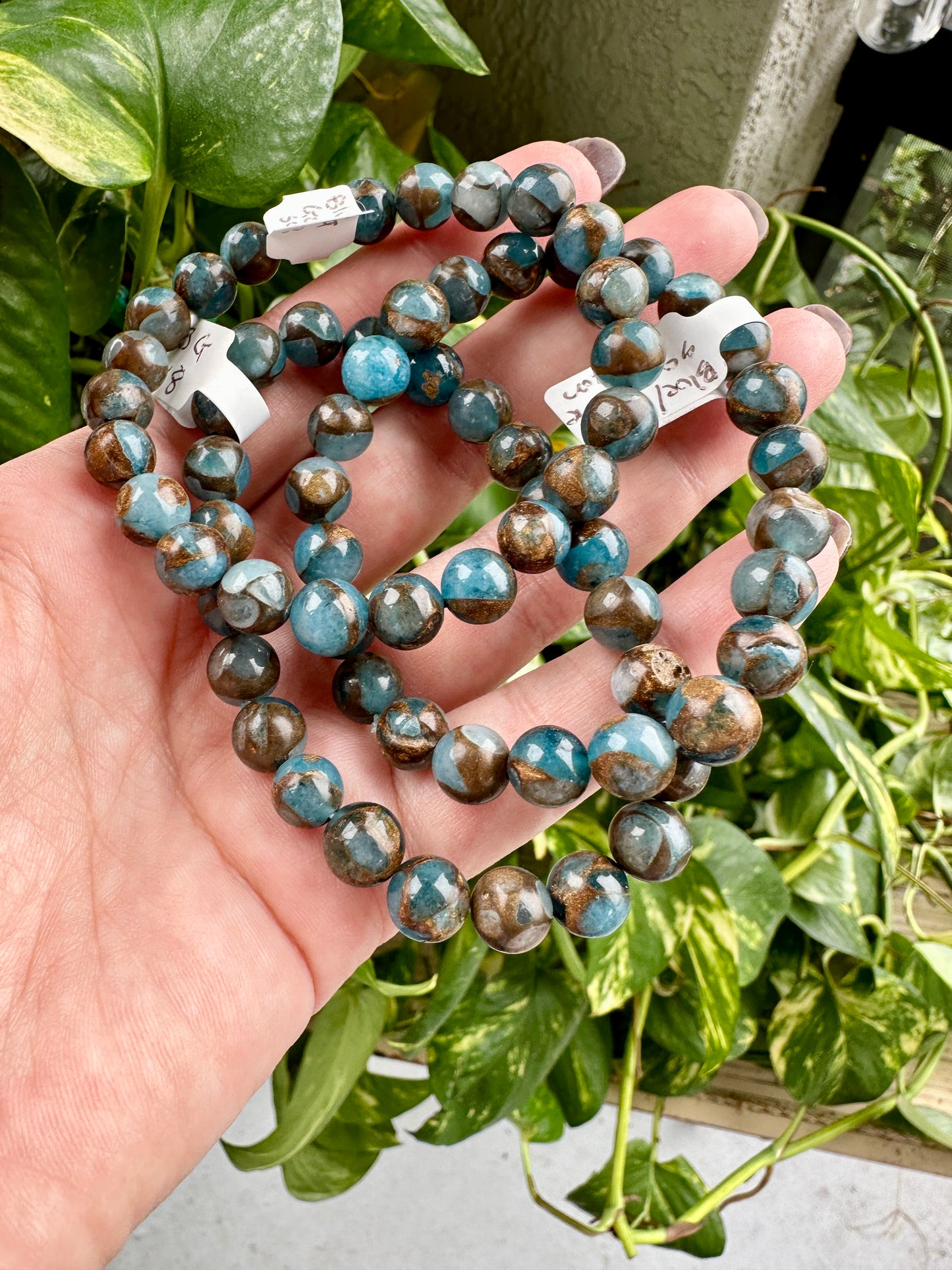 Blue/Gold Sandstone - Bracelet 8mm