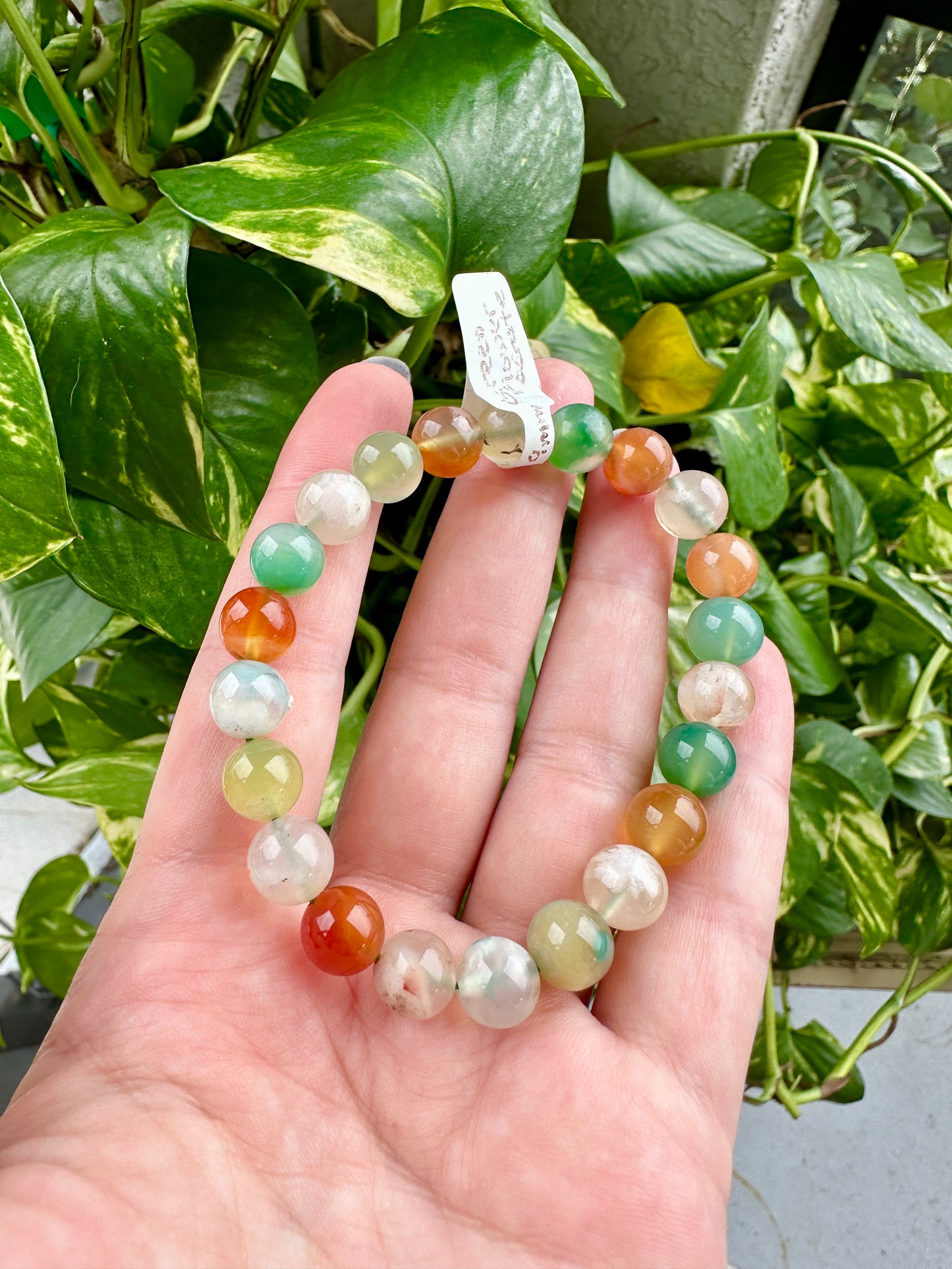 Green Flower Agate - Bracelet - 9mm