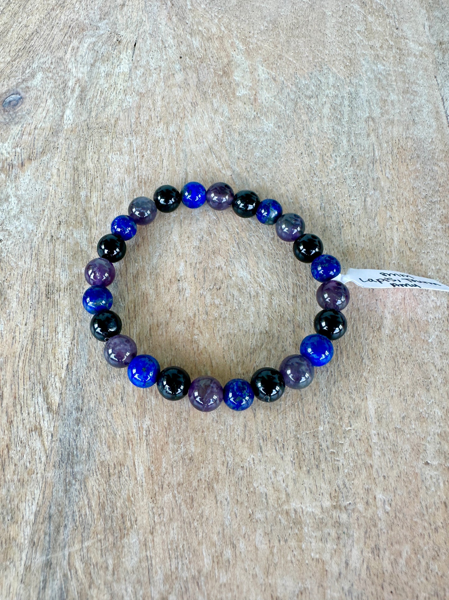 Lapis Lazuli, Tourmaline, Amethyst - Bracelet - 8mm