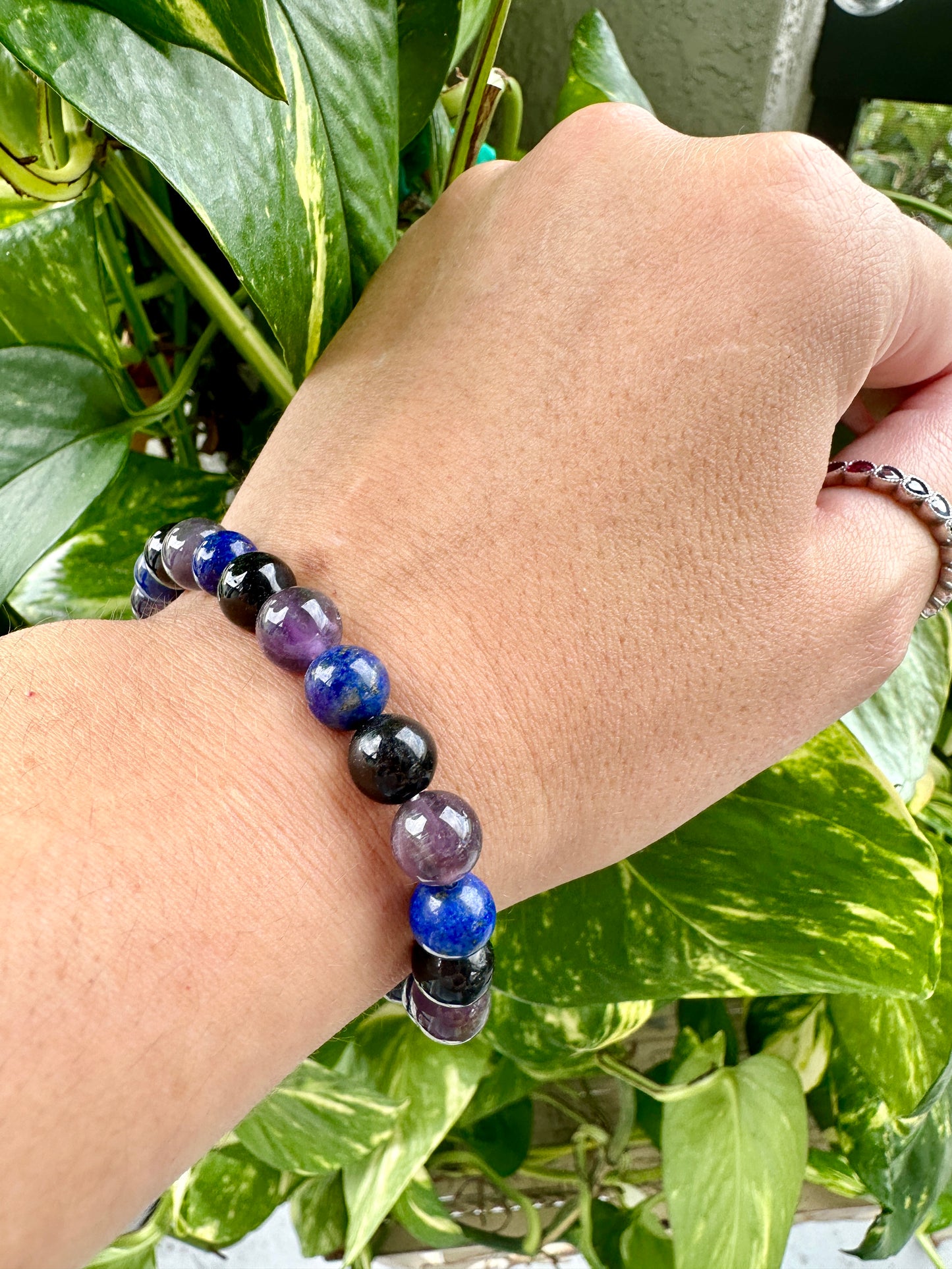 Lapis Lazuli, Tourmaline, Amethyst - Bracelet - 8mm