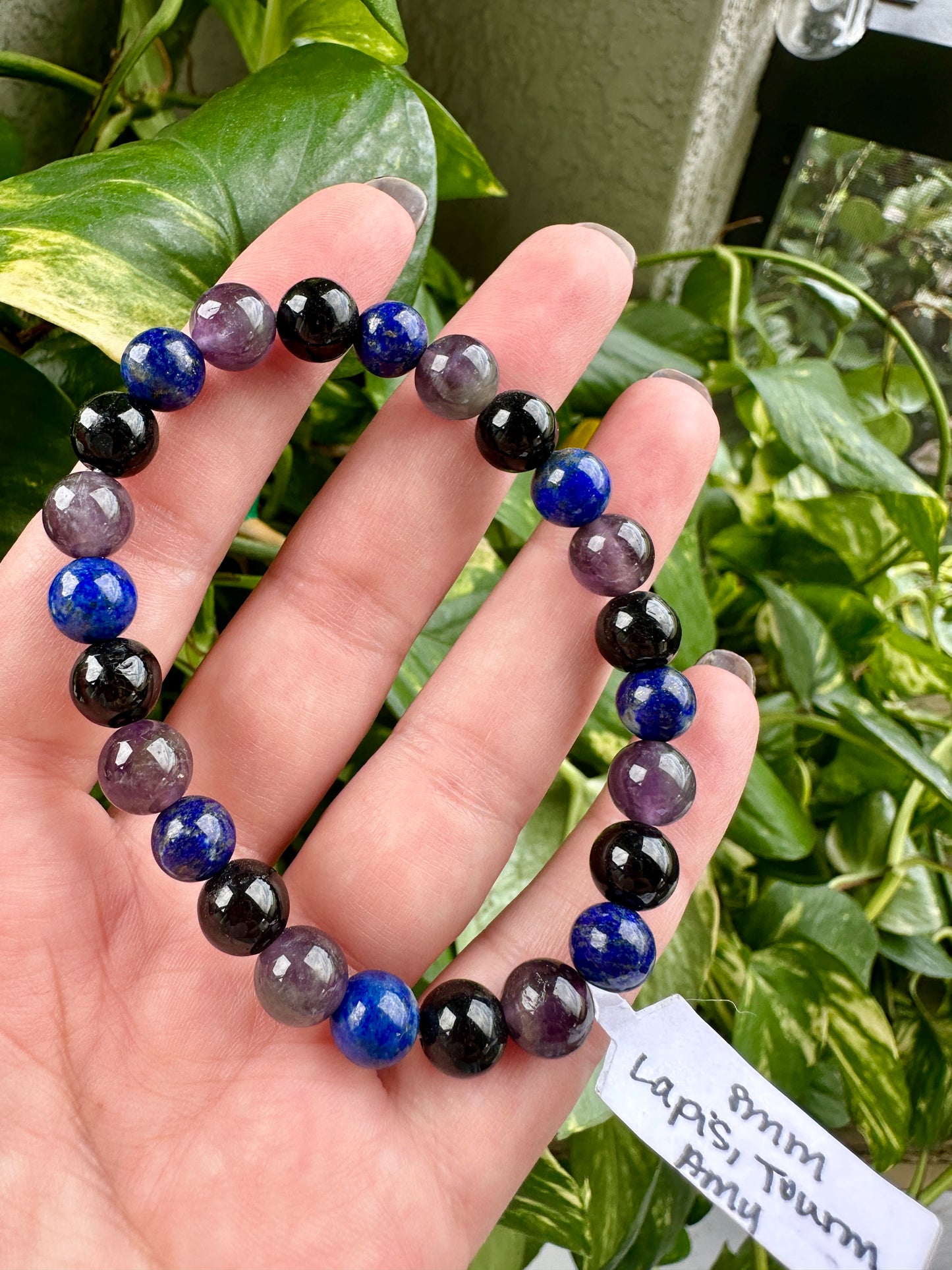 Lapis Lazuli, Tourmaline, Amethyst - Bracelet - 8mm