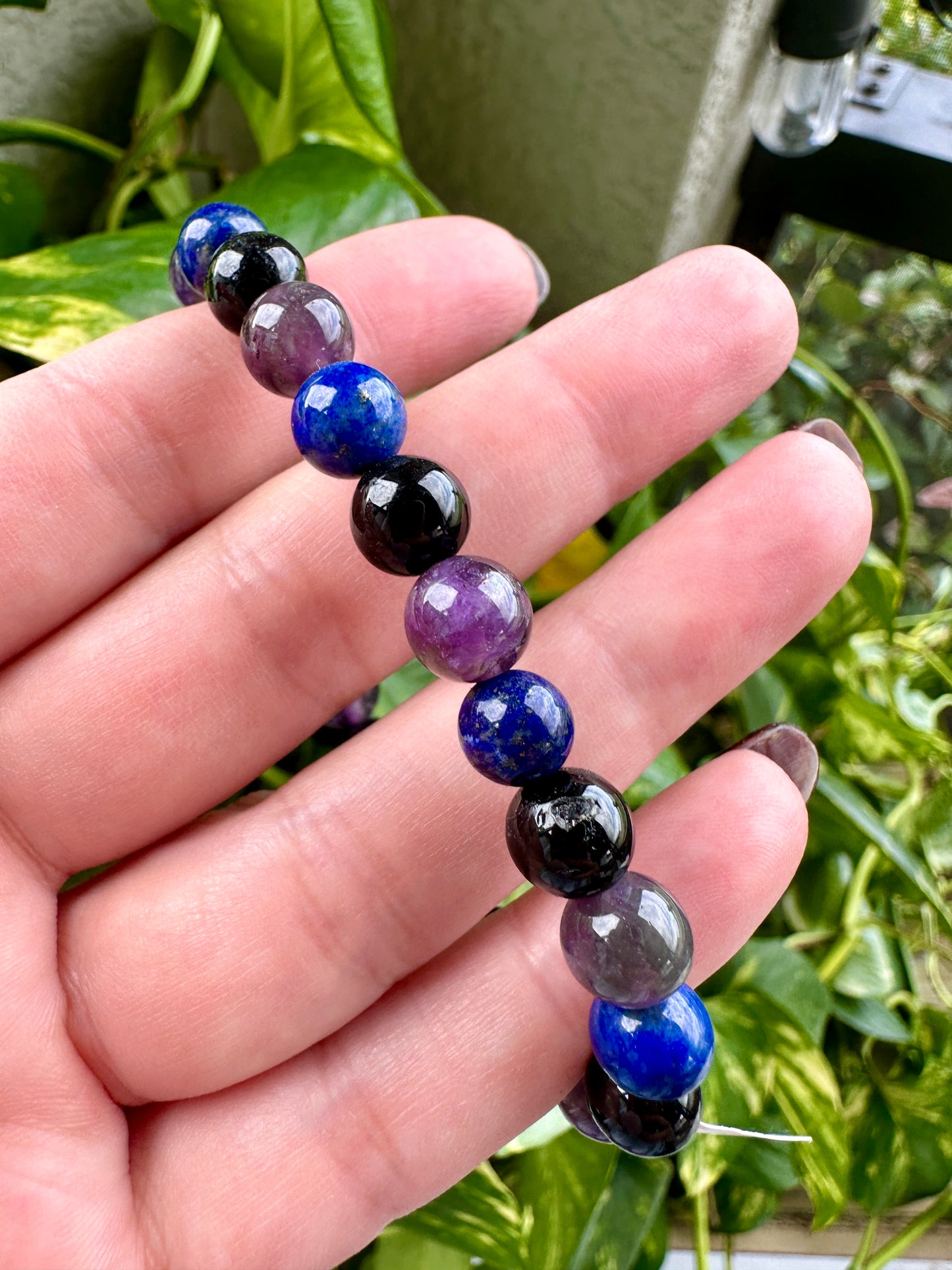 Lapis Lazuli, Tourmaline, Amethyst - Bracelet - 8mm