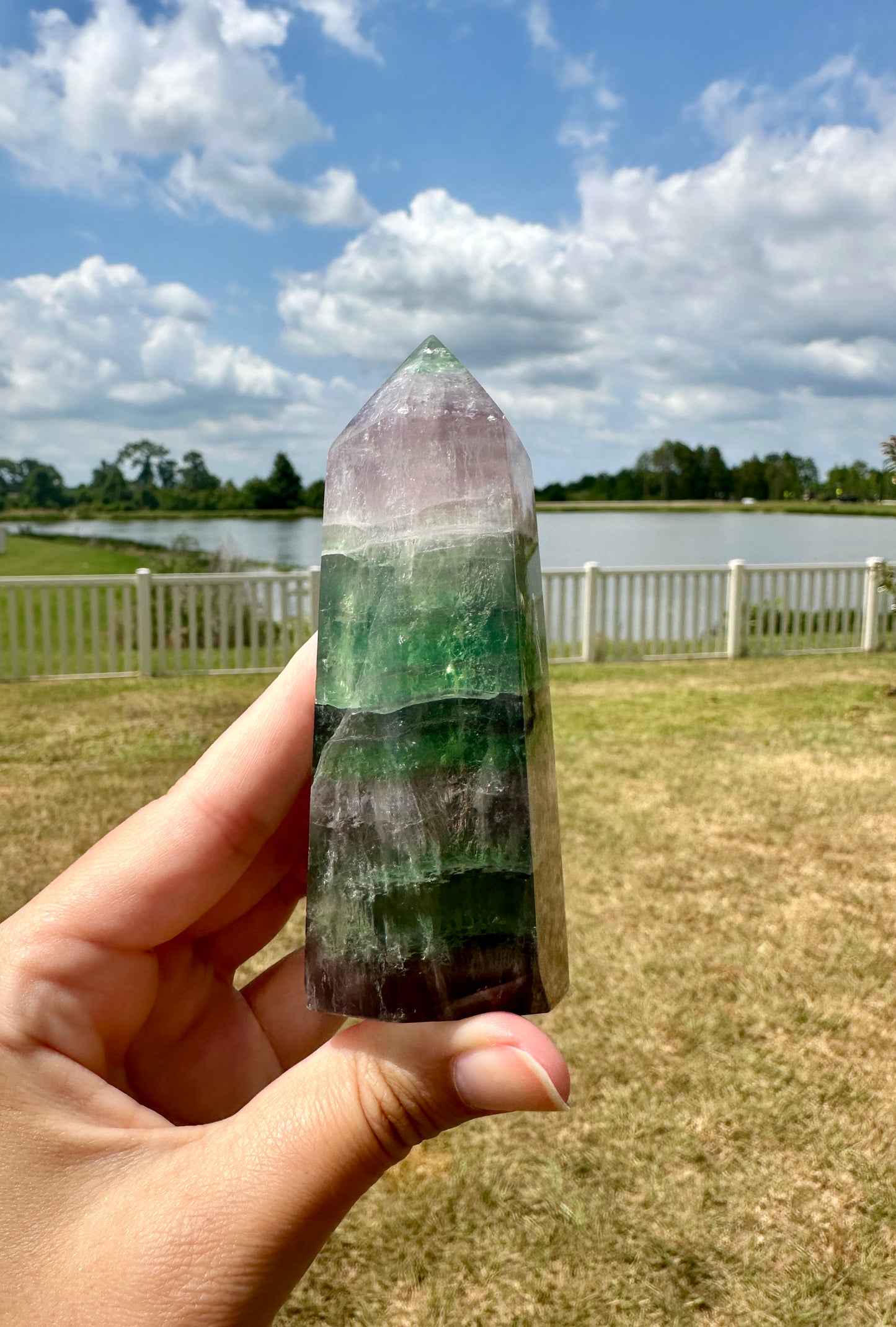Fluorite Tower: Elevate Your Space with Healing Energies and Vibrant Color - A Must-Have for Meditation and Focus