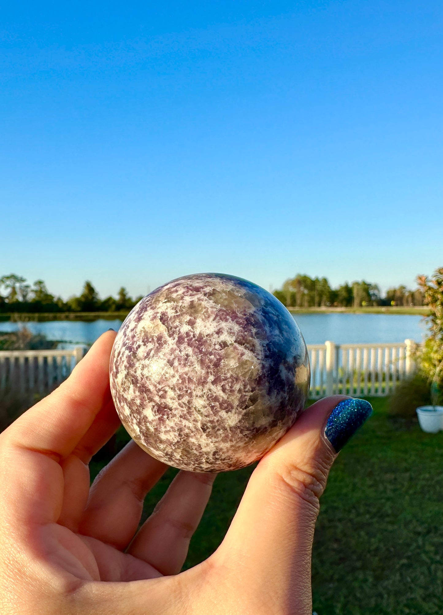 Lepidolite - Sphere - Comes with Free Sphere Holder - 59.3mm