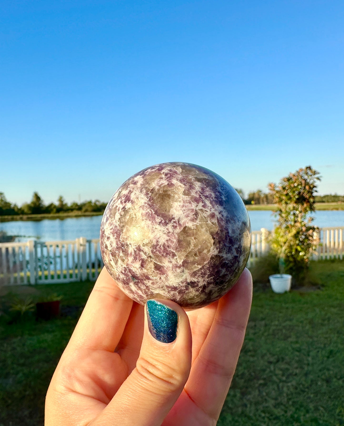 Lepidolite - Sphere - Comes with Free Sphere Holder - 59.3mm