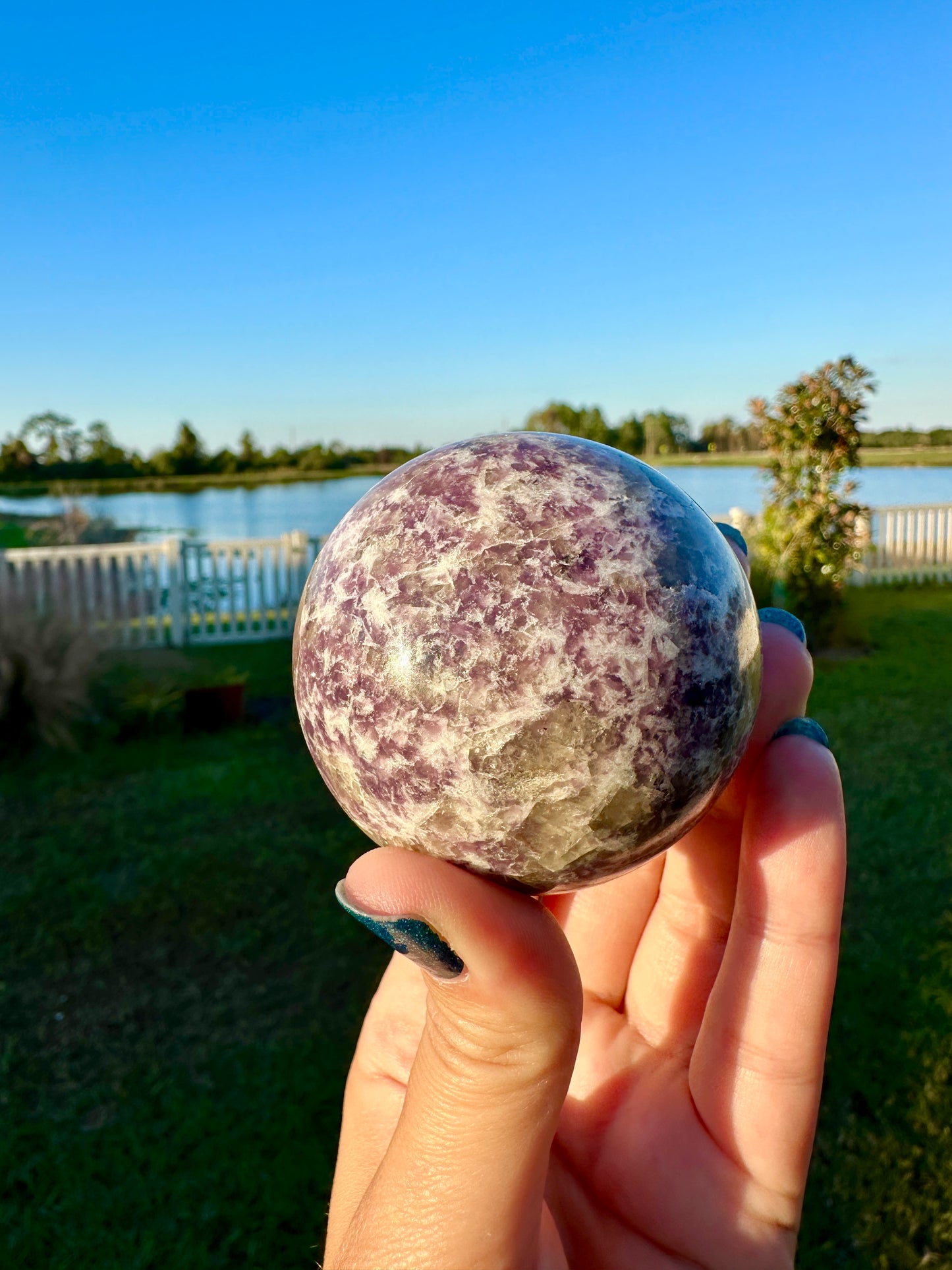 Lepidolite - Sphere - Comes with Free Sphere Holder - 59.3mm