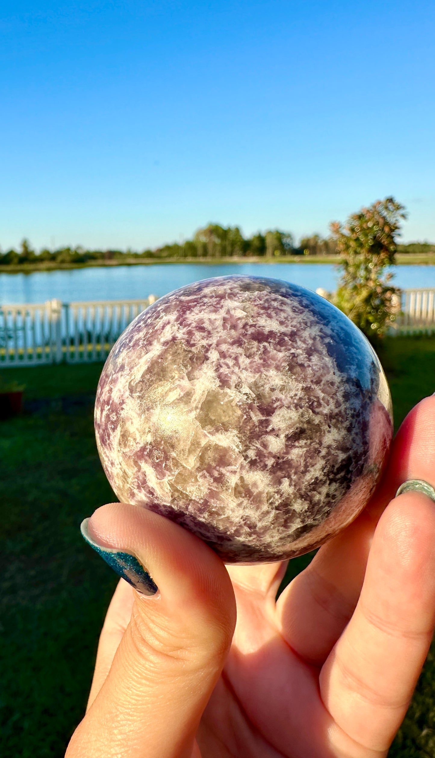 Lepidolite - Sphere - Comes with Free Sphere Holder - 59.3mm