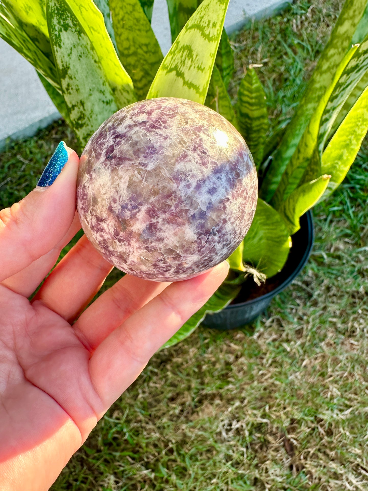 Lepidolite - Sphere - Comes with Free Sphere Holder - 59.3mm